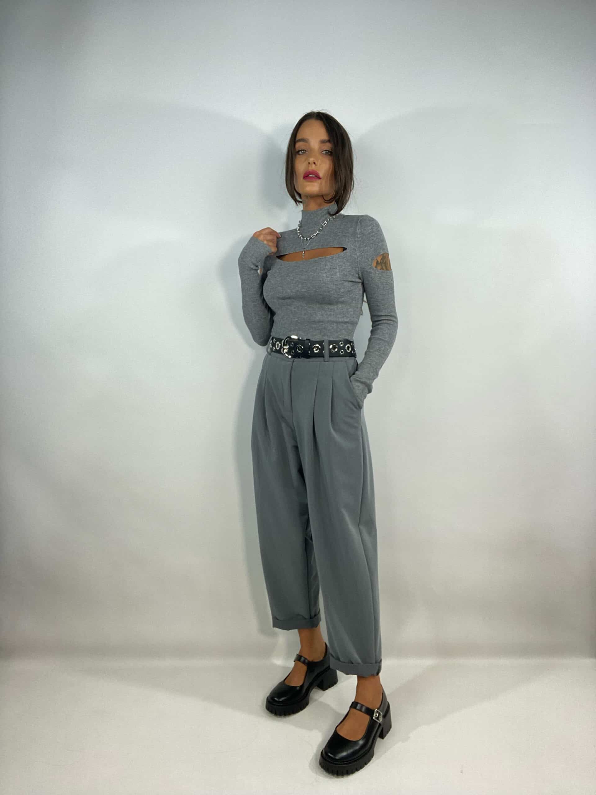 Pantaloni Doppia Pinces - Grigio Scuro