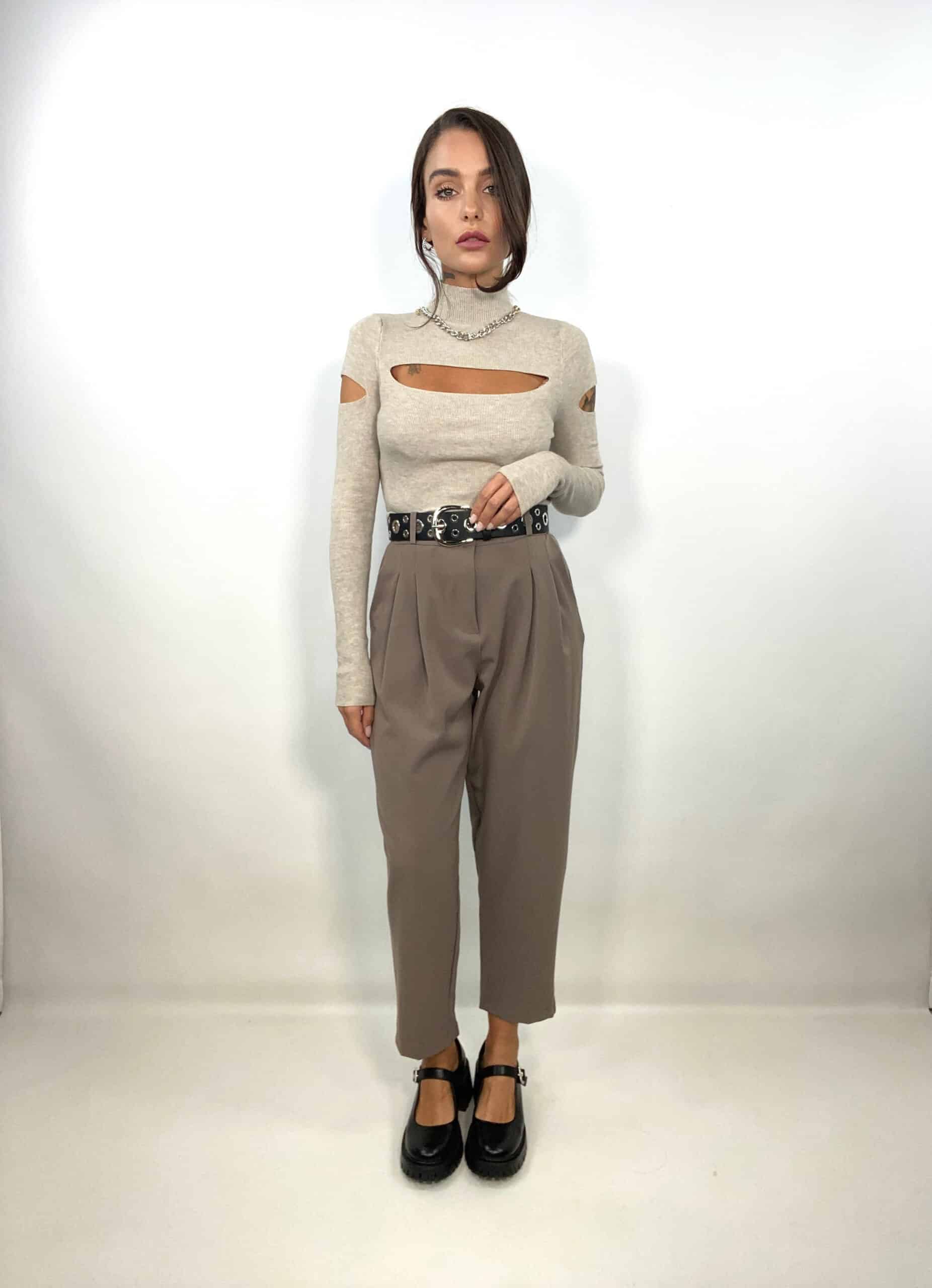 New Pantaloni Doppia Pinces - Fango