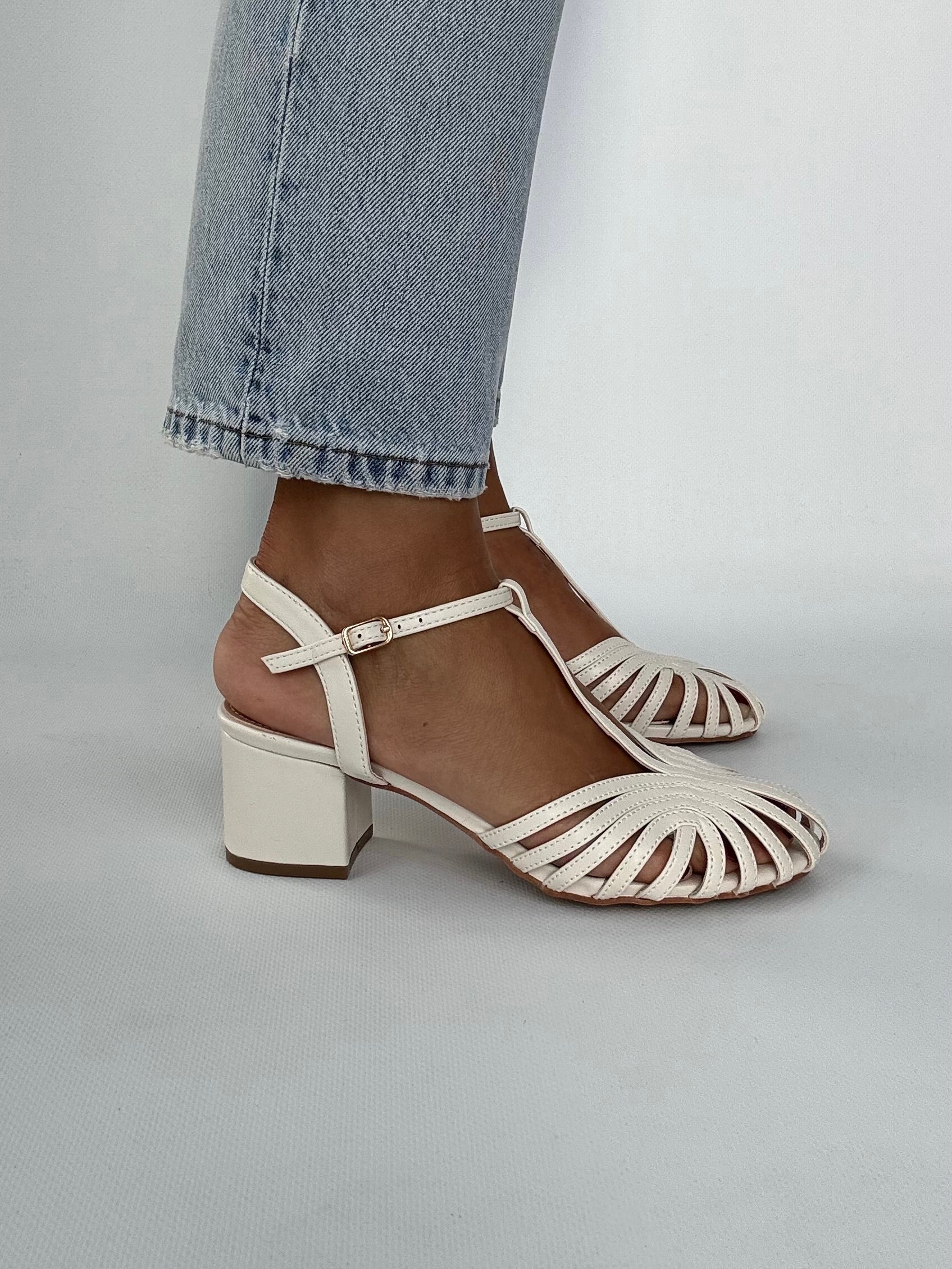 Sandali Tango Tacco Medio - Beige