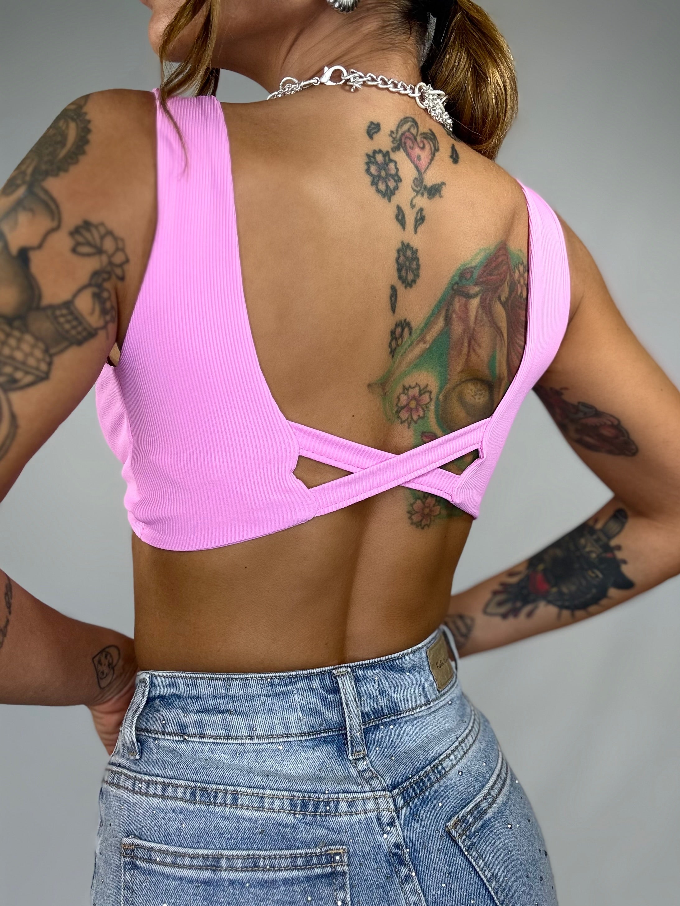 Top Sporty Incrocio - Rosa