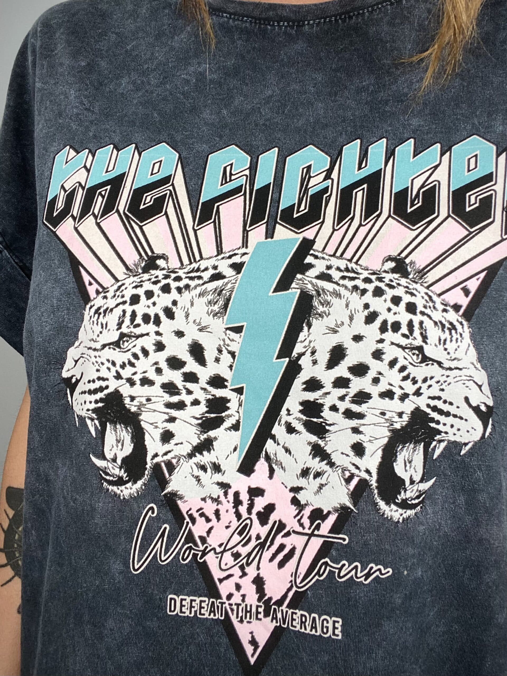 T-shirt Acid Wash Oversize - Leopardo - The Fighter
