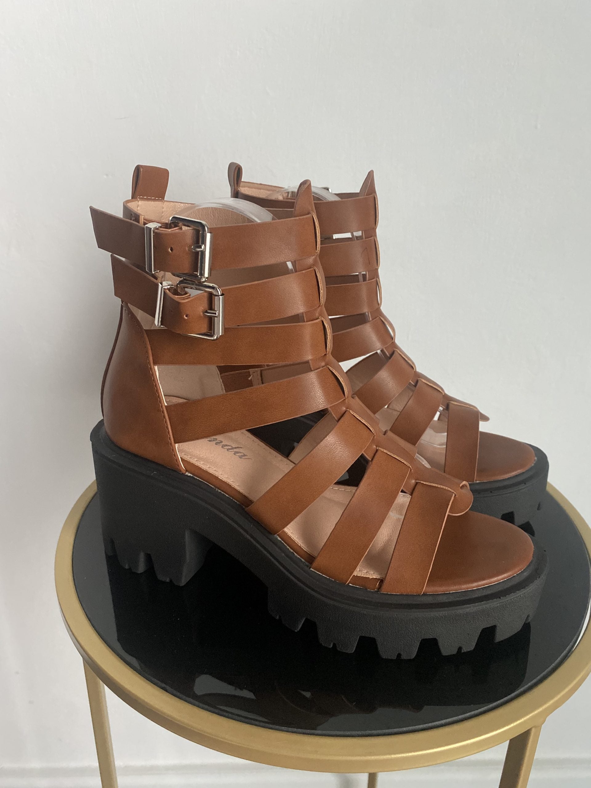 Sandali Gladiatore Platform High - Cuoio