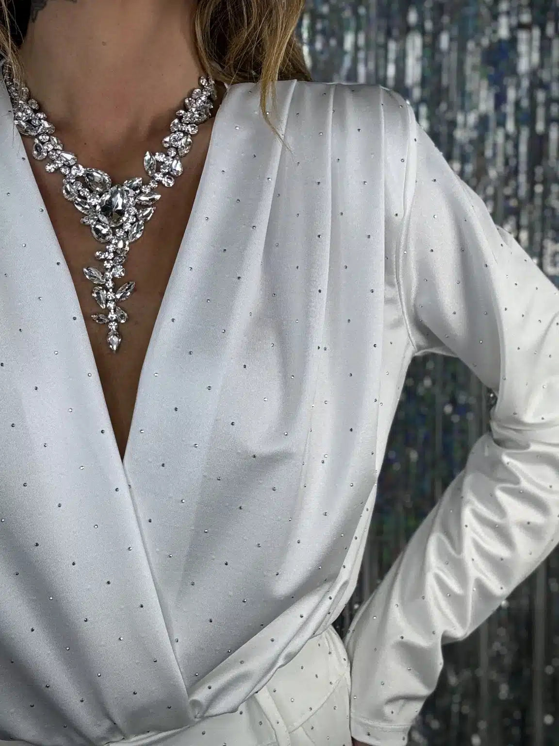 Blusa Body 80s - Bianco Strass