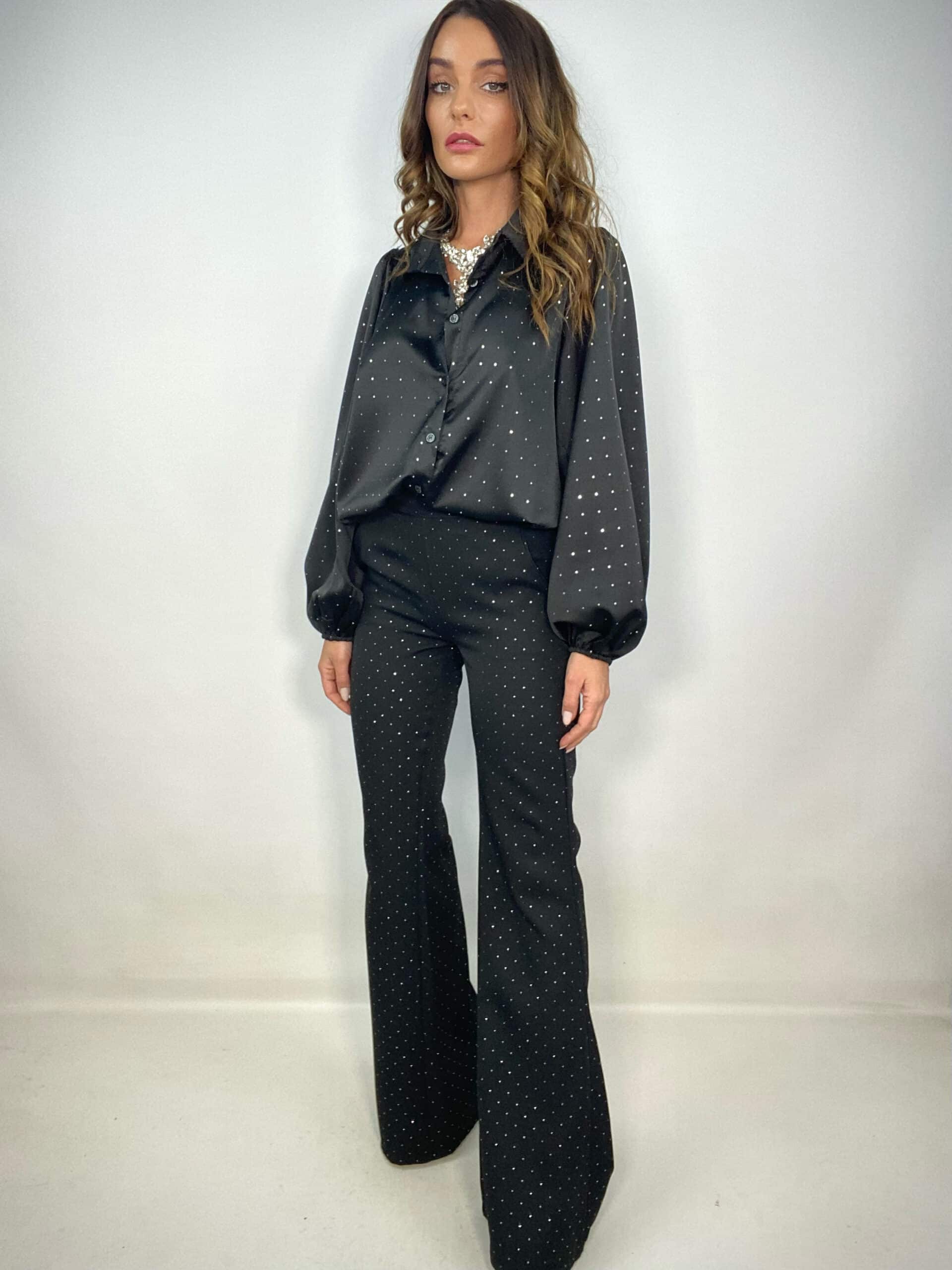 Camicia - Satin Nero Strass