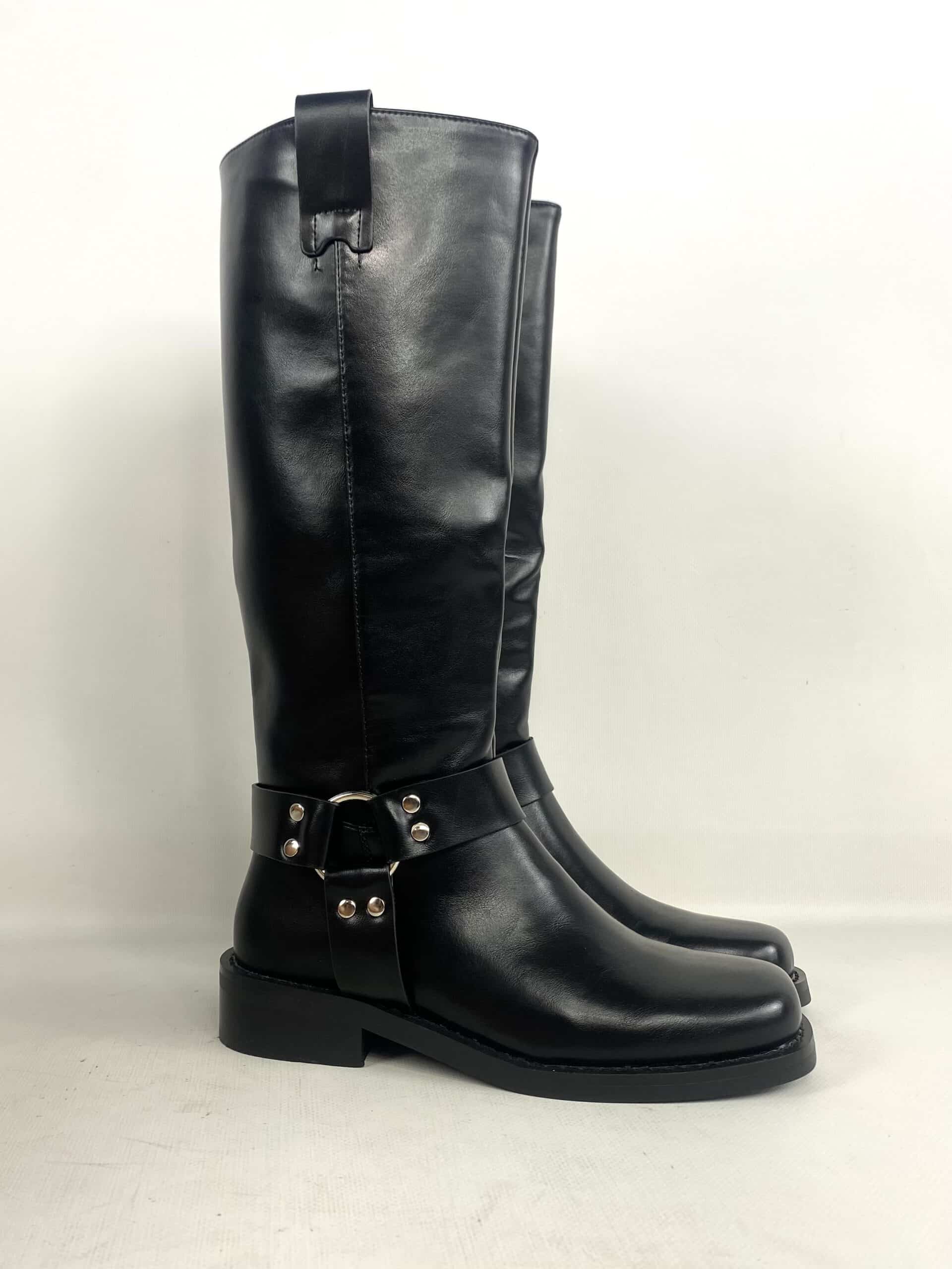 Biker con Fibbia - Nero