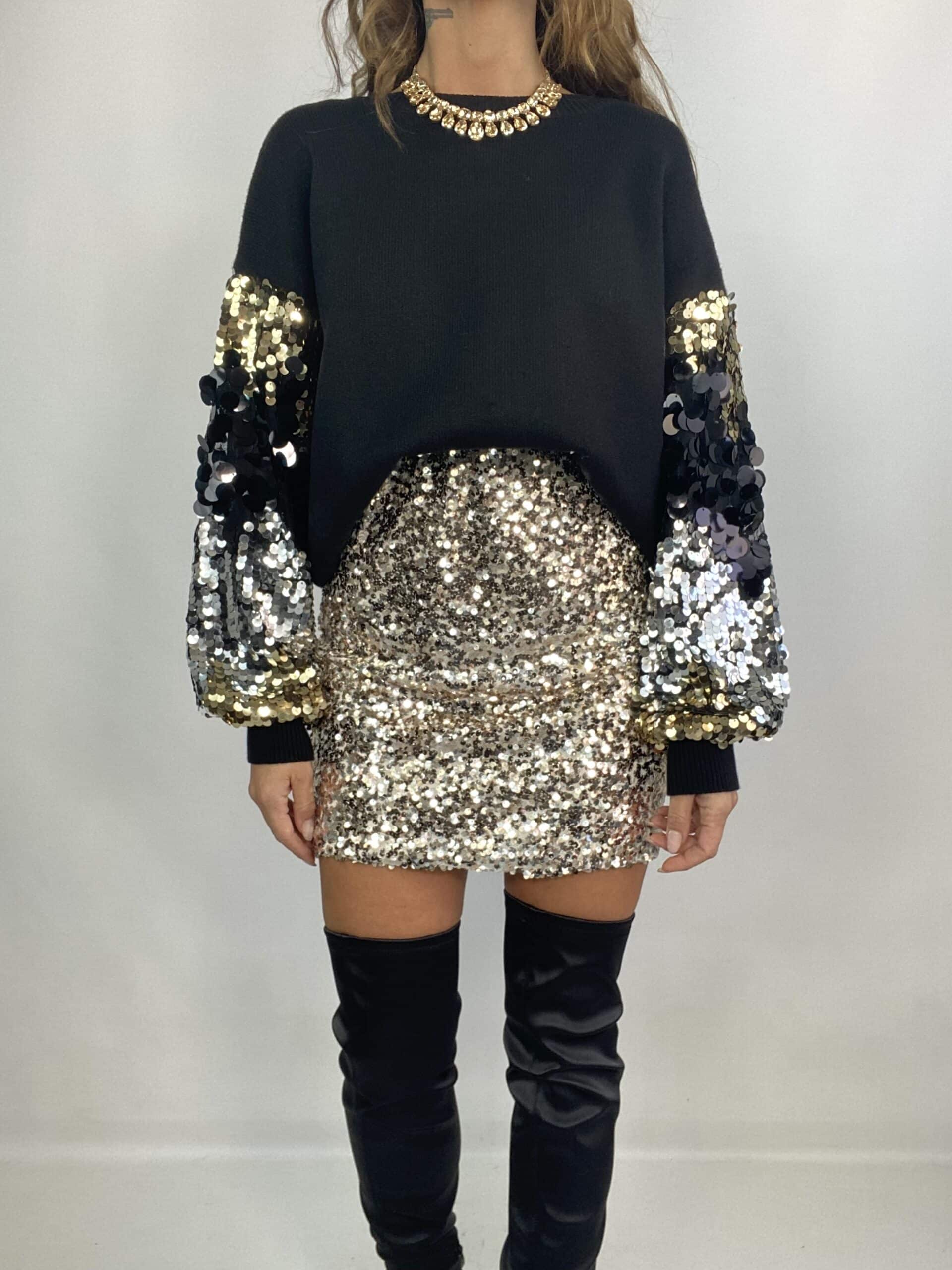 Mini Gonna Paillettes - Oro