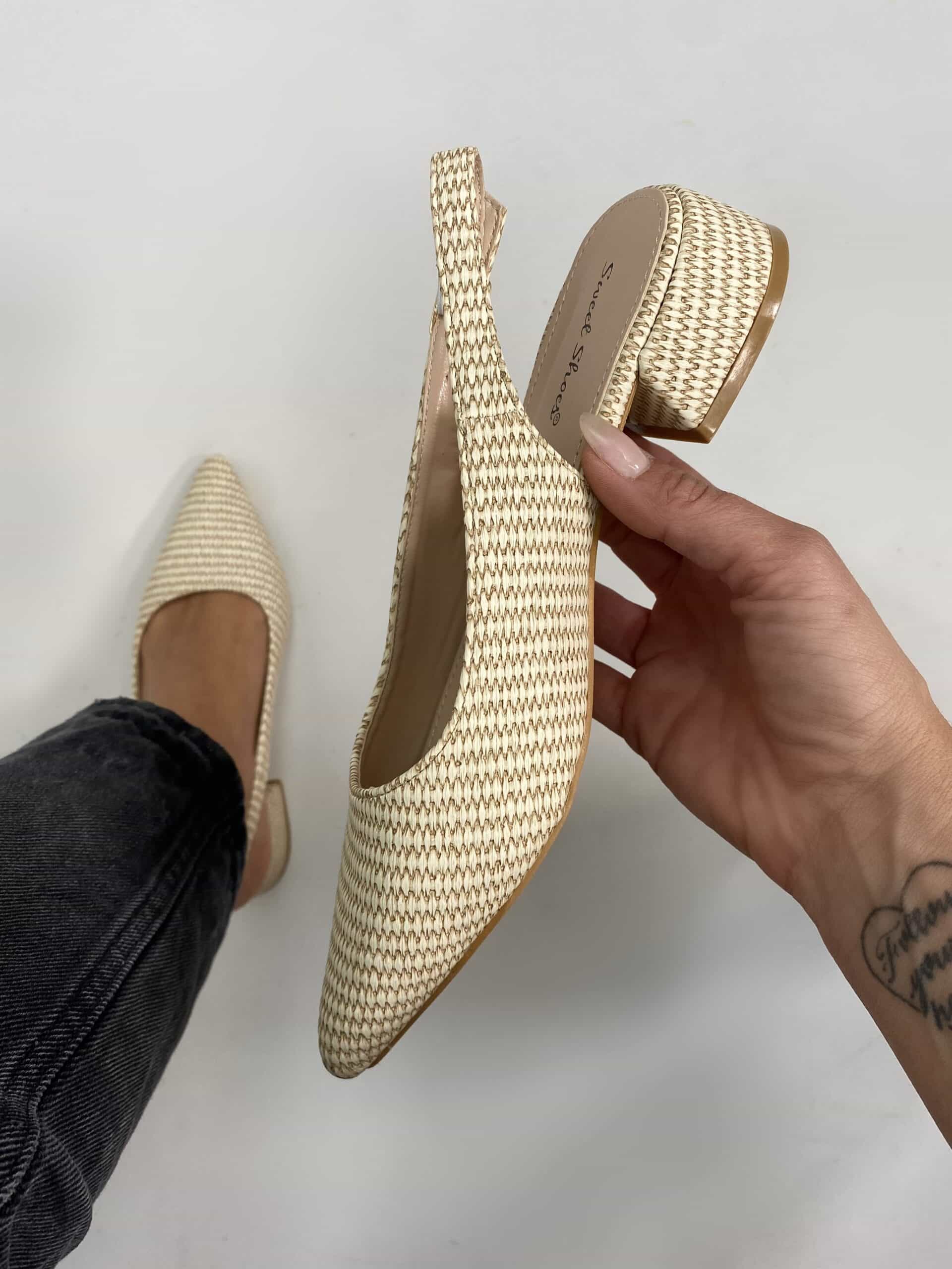 Slingback Baby Rafia - Beige
