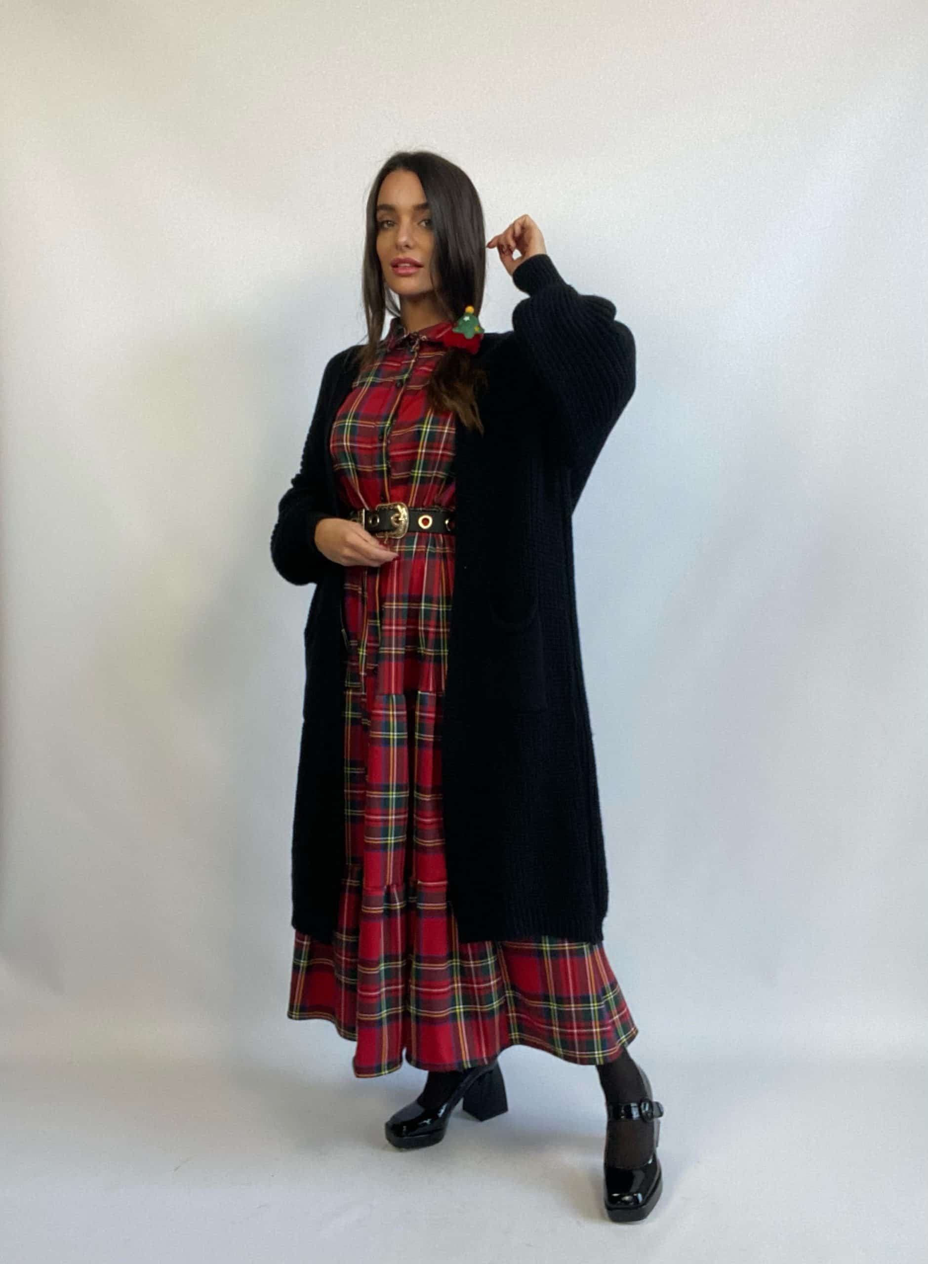 Maxi Dress Tartan - Rosso