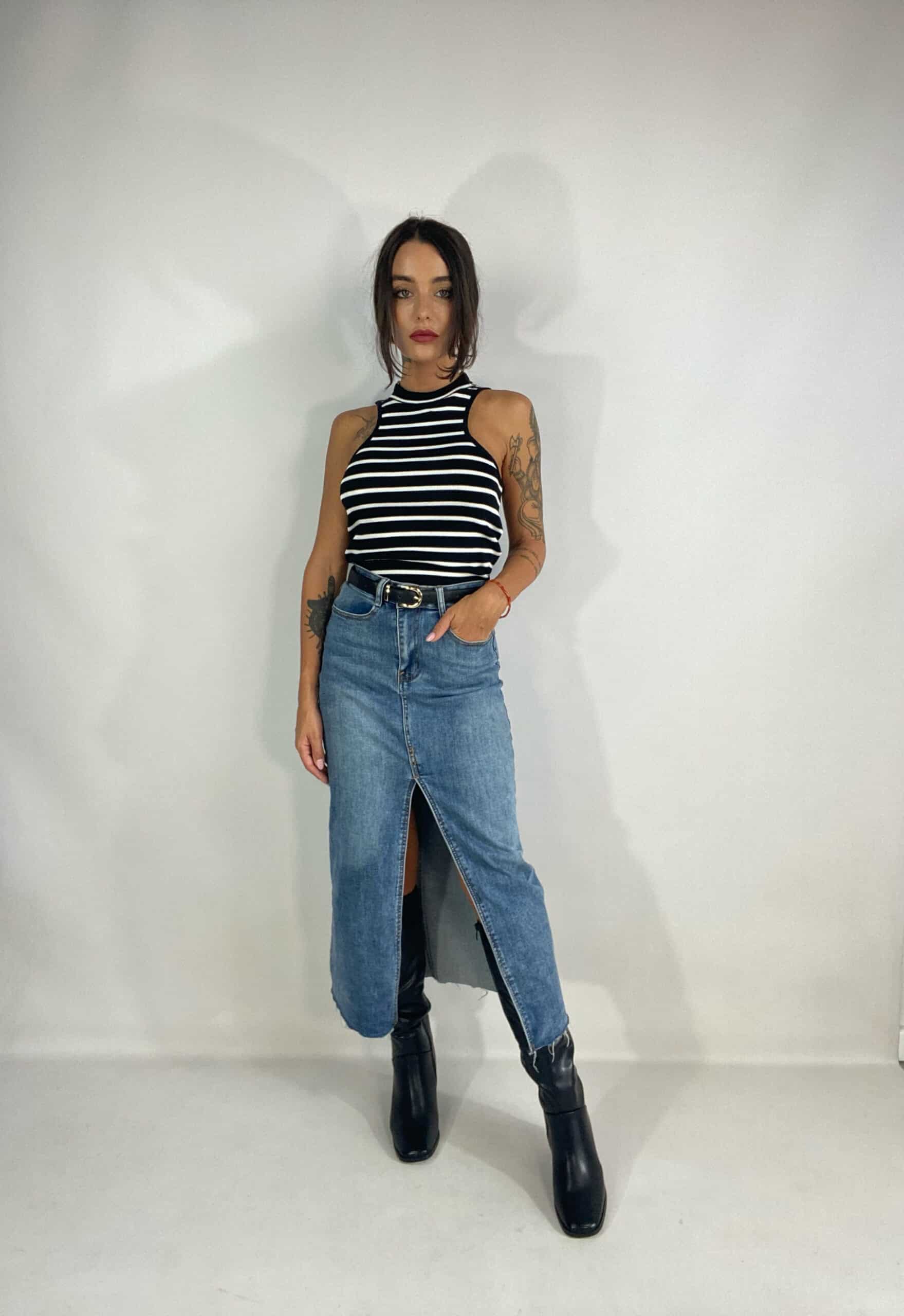 Gonna Denim Con Spacco - Jeans