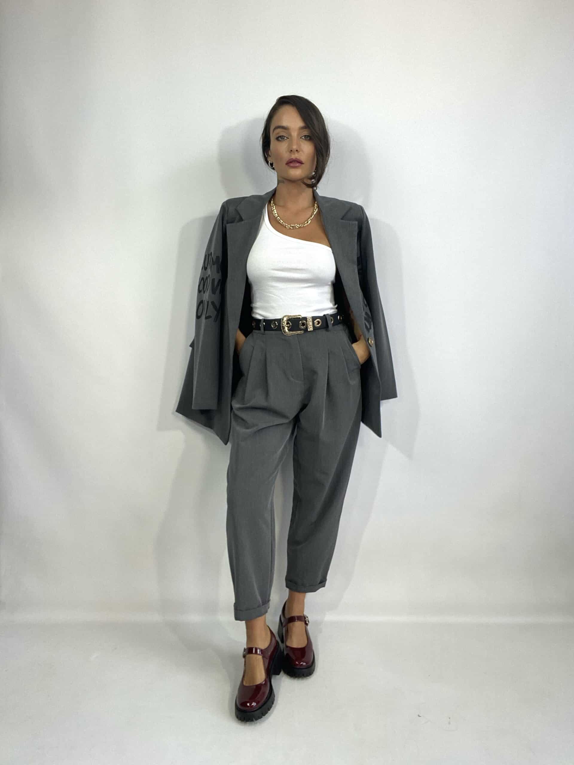 Pantaloni Doppia Pinces - Grigio Antracite