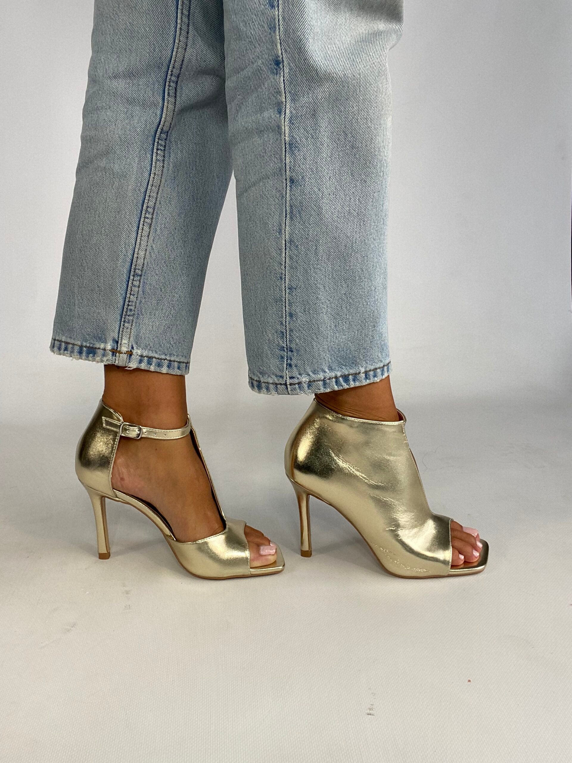 Tronchetto cut out spuntato - Simil Pelle Oro Opaco