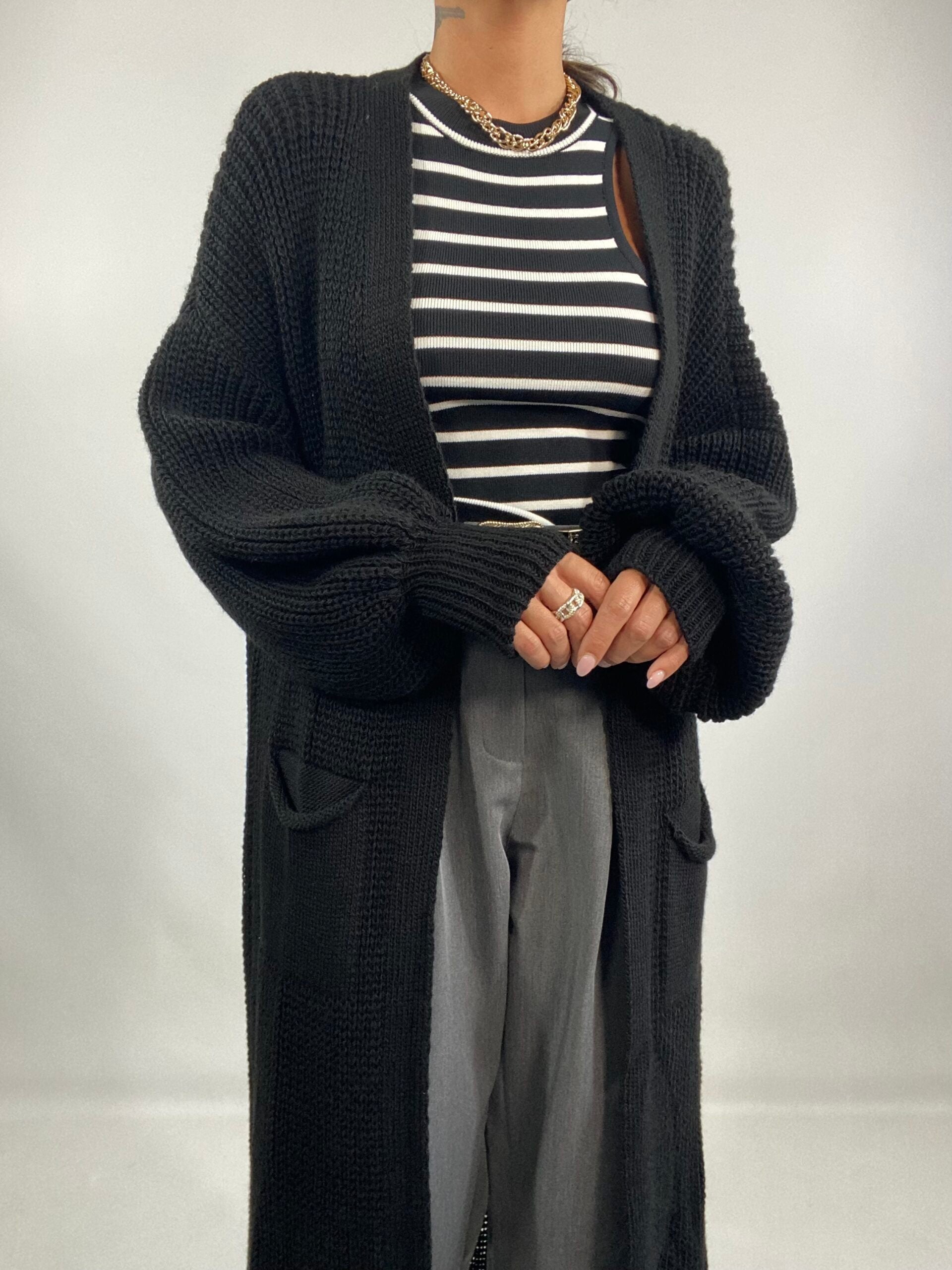 Maxi Cardigan Lara - Nero