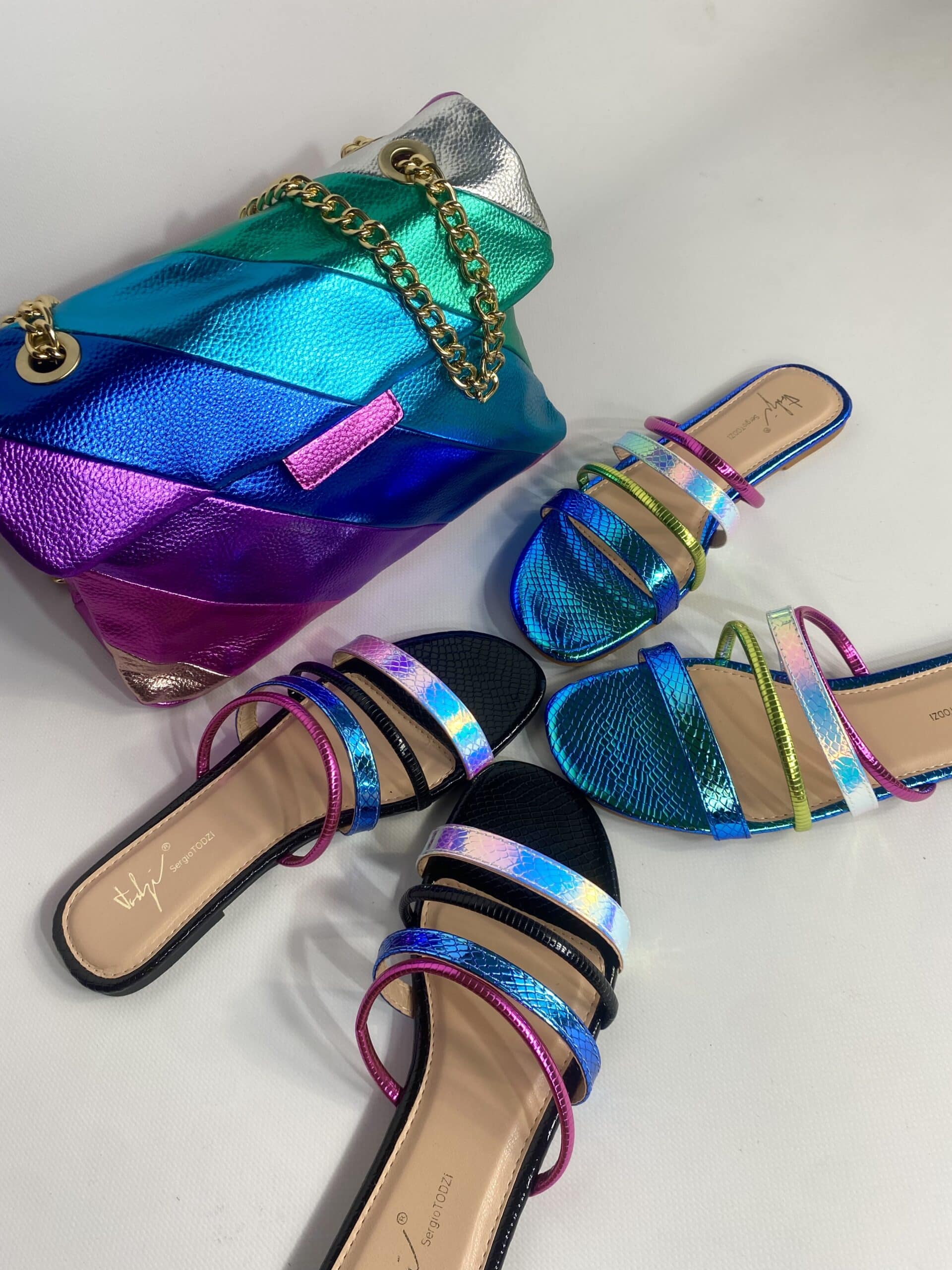 Ciabattina Mermaid - Multicolor / Nero