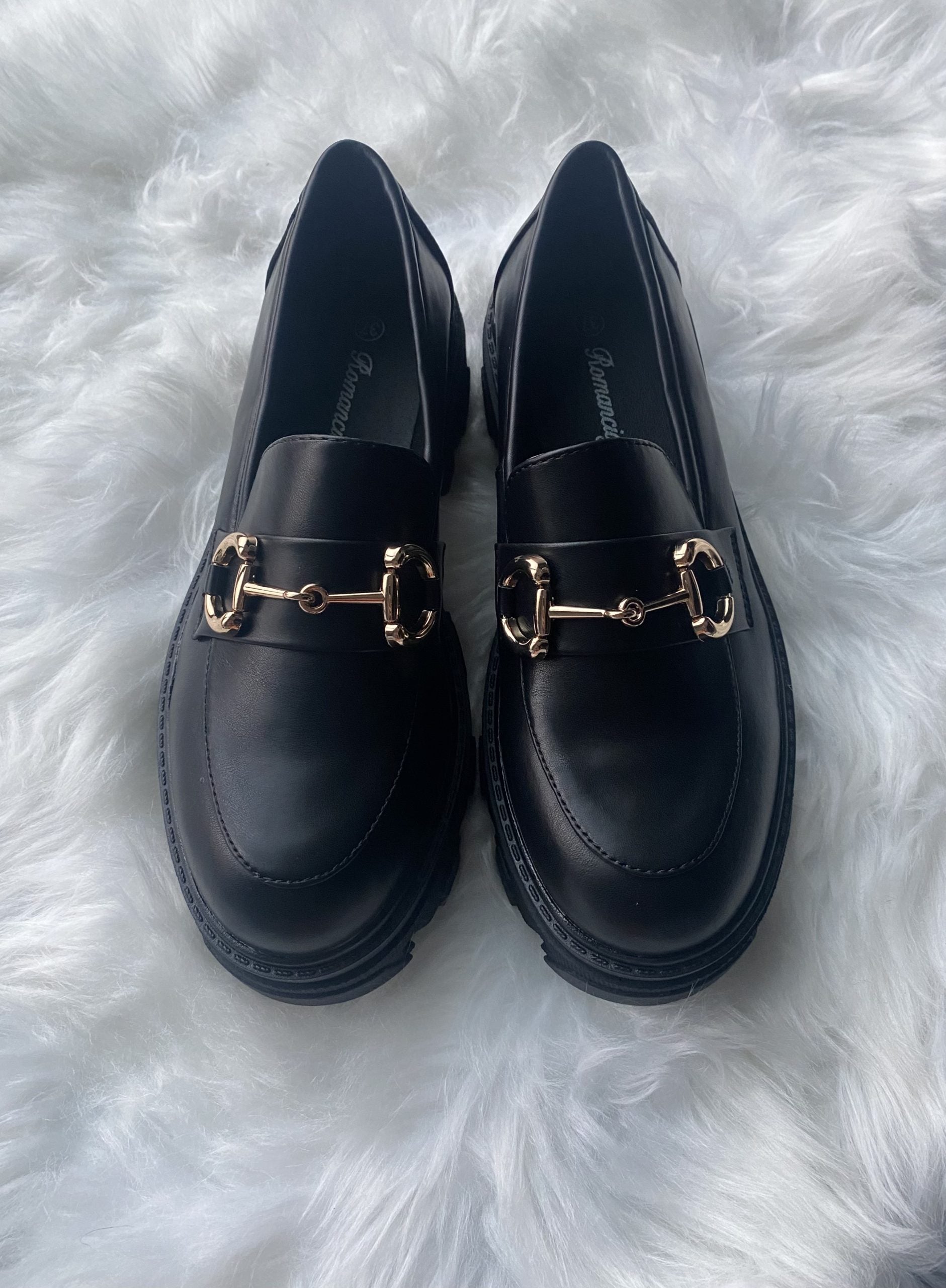 Decollete Platform Morsetto Dorato - Nero