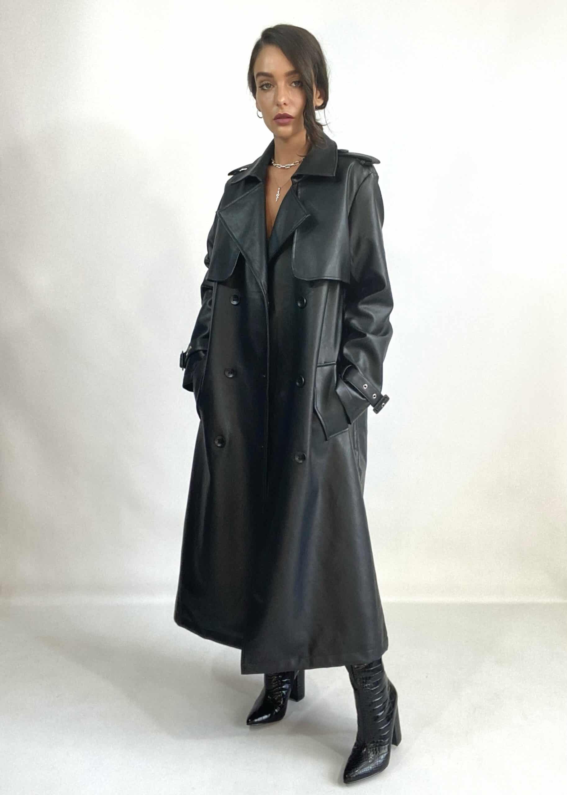 Trench Oversize Ecopelle  - Nero