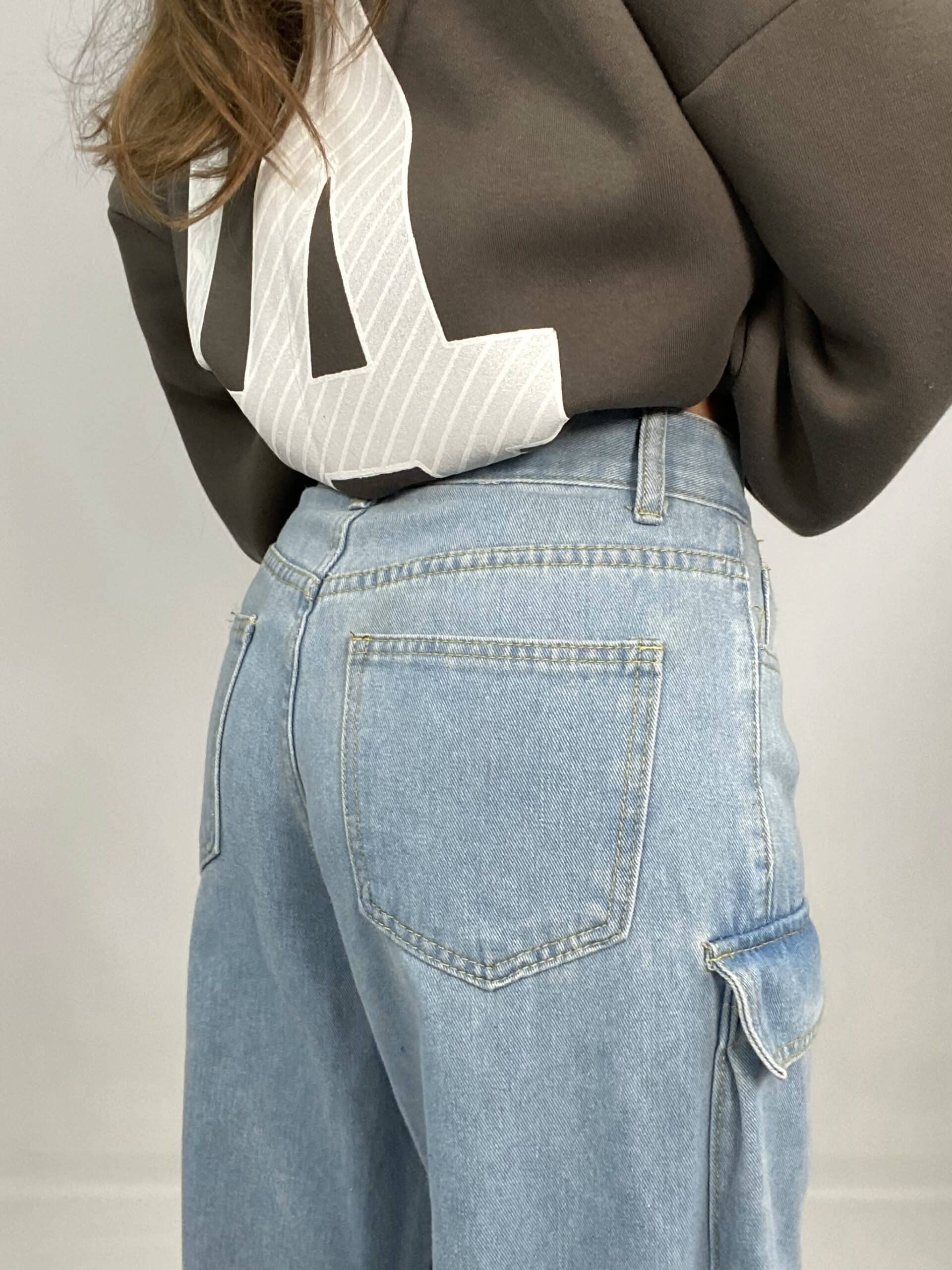 Jeans Cargo Y2K - Denim Chiaro