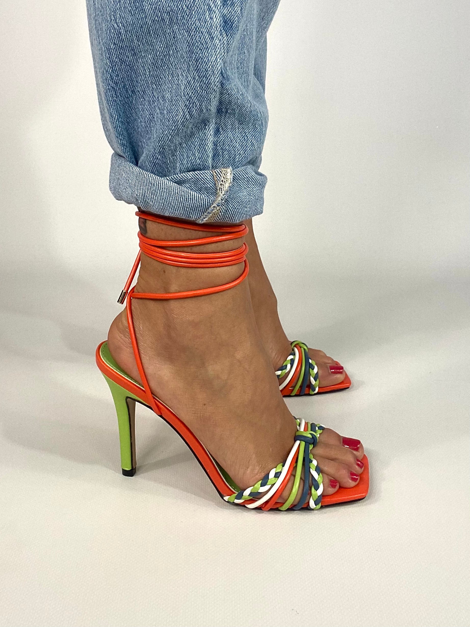 Sandali Alla Schiava Lia - Multicolor / Arancio