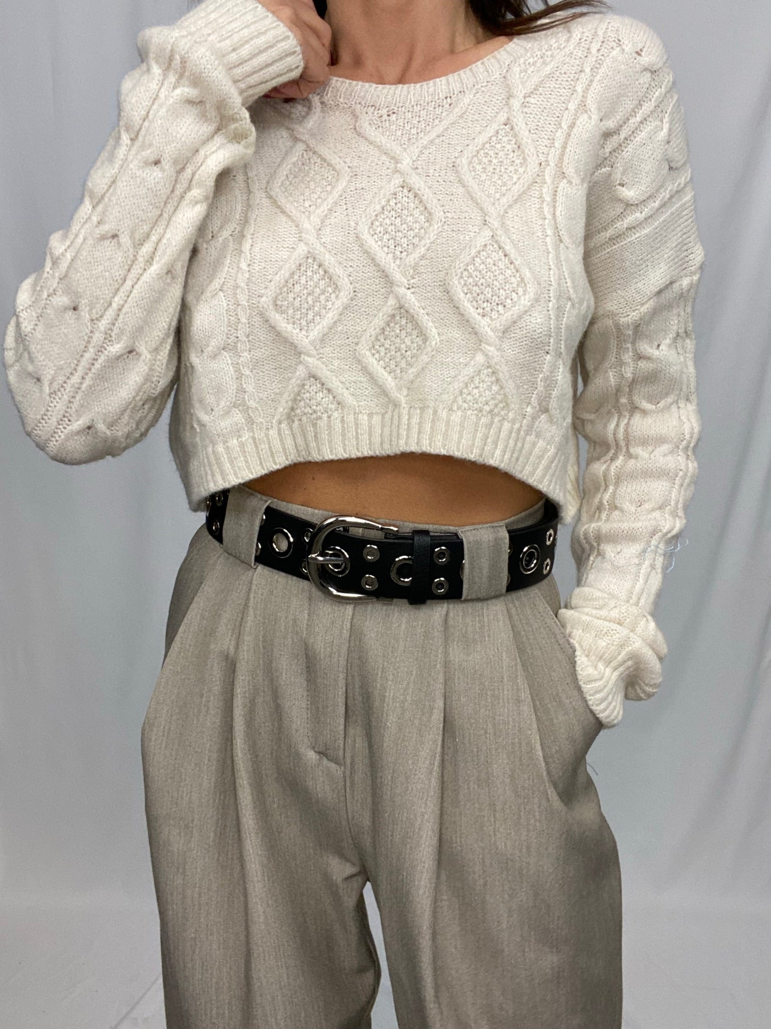 Cintura Occhielli - Nero / Argento