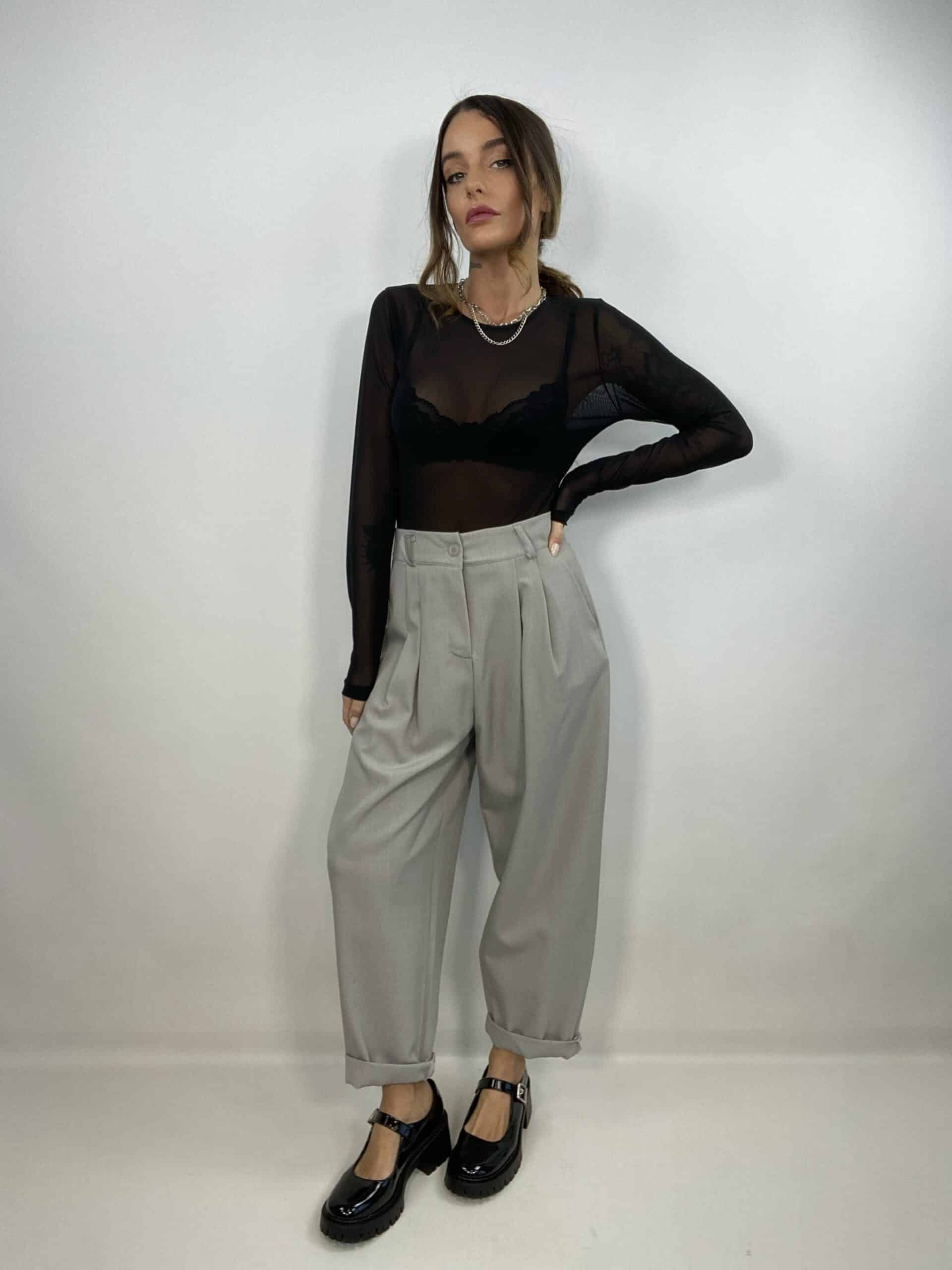 Pantaloni Doppia Pinces Relaxed Fit - Nero