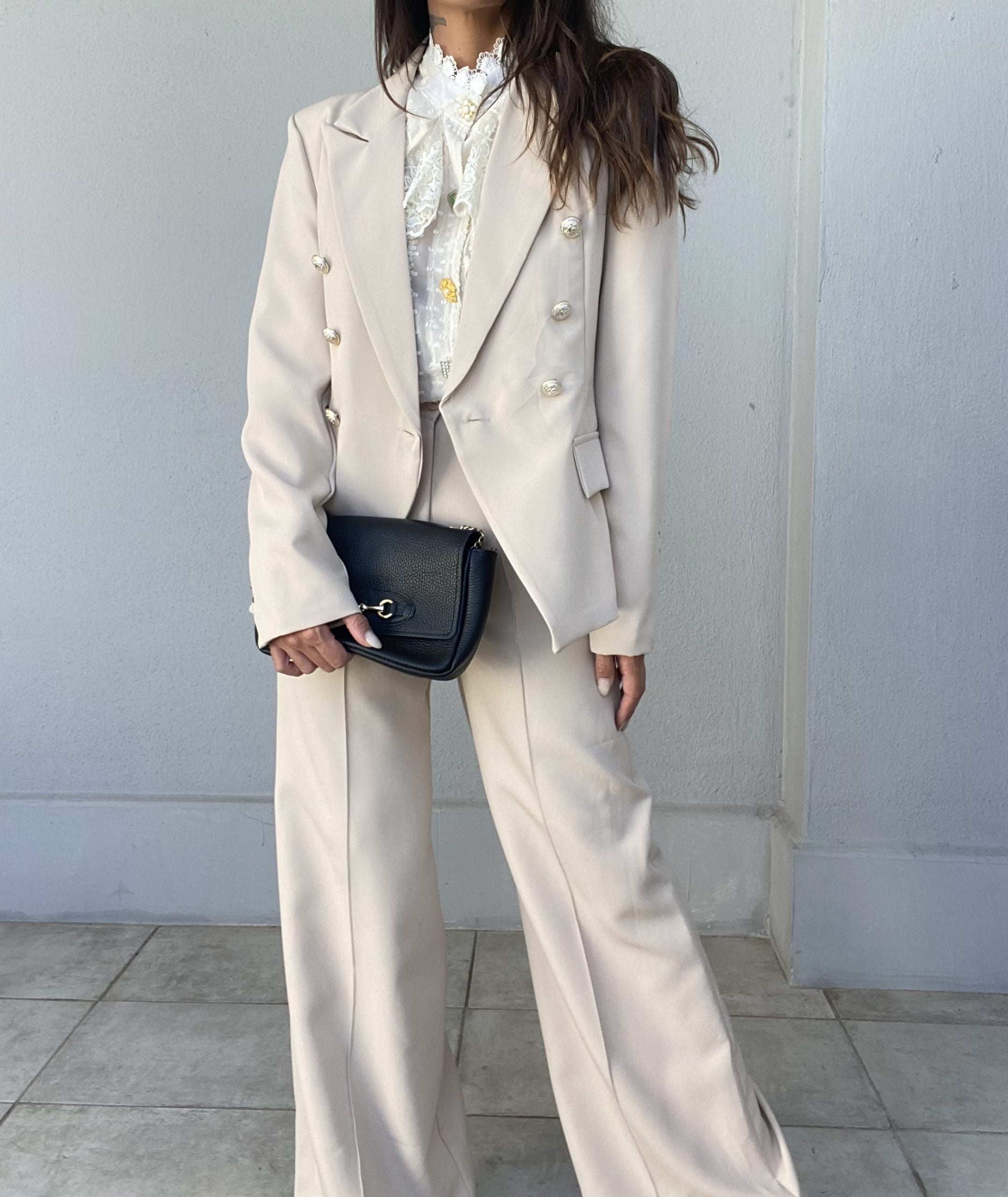 Pantaloni Completo Flare - Beige