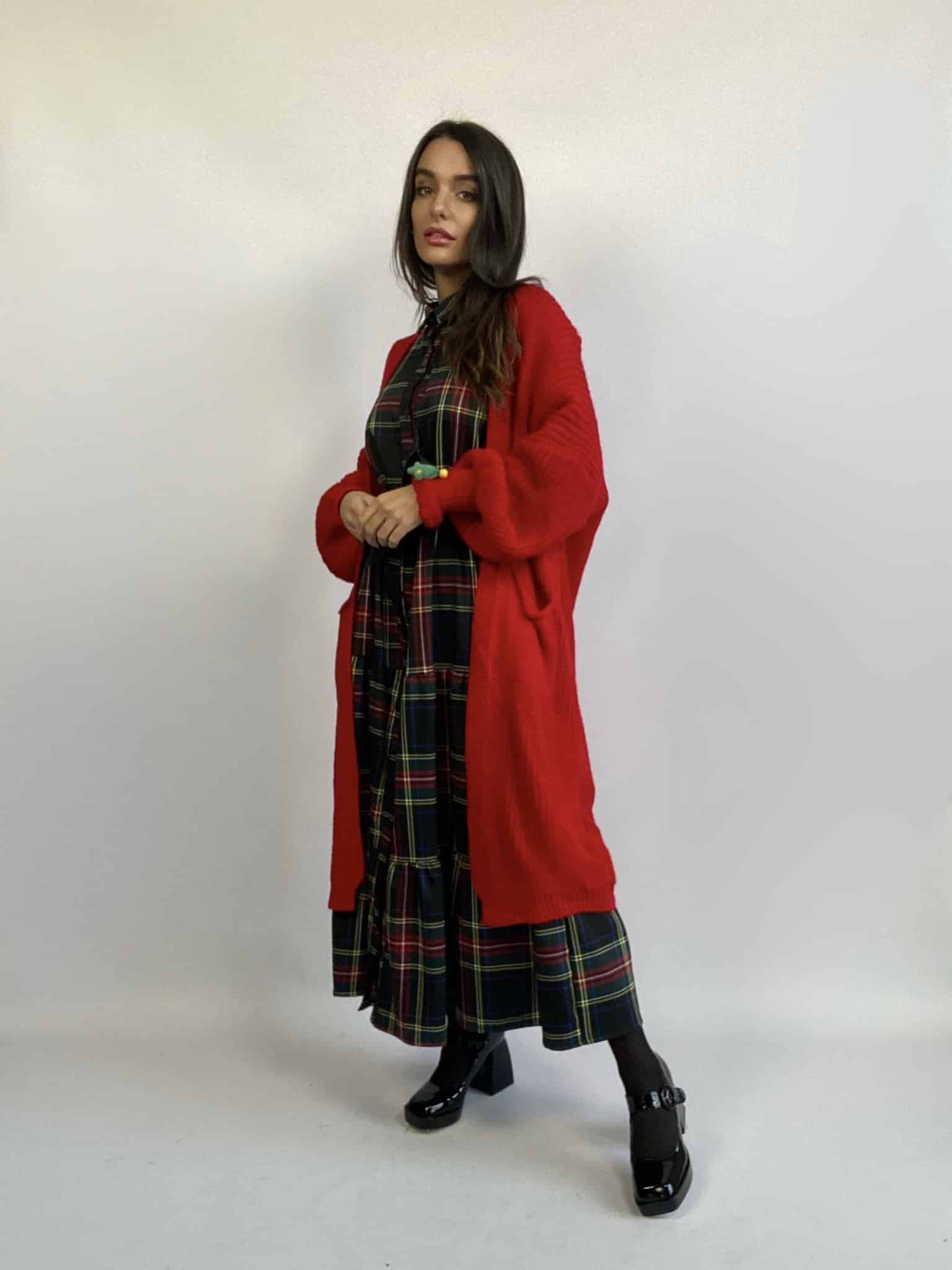 Maxi Cardigan Eva - Rosso