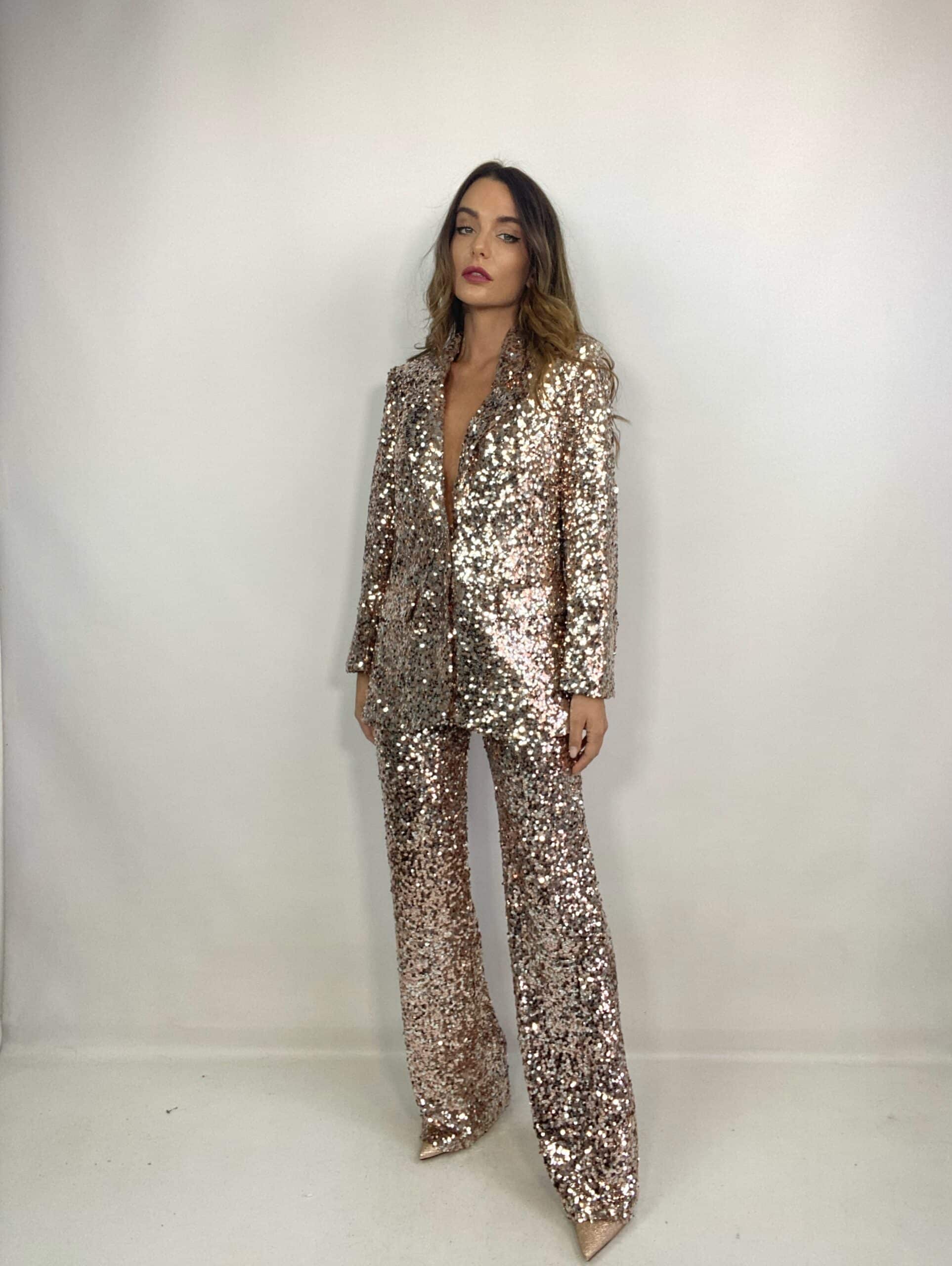 Blazer Paillettes - Bronzo