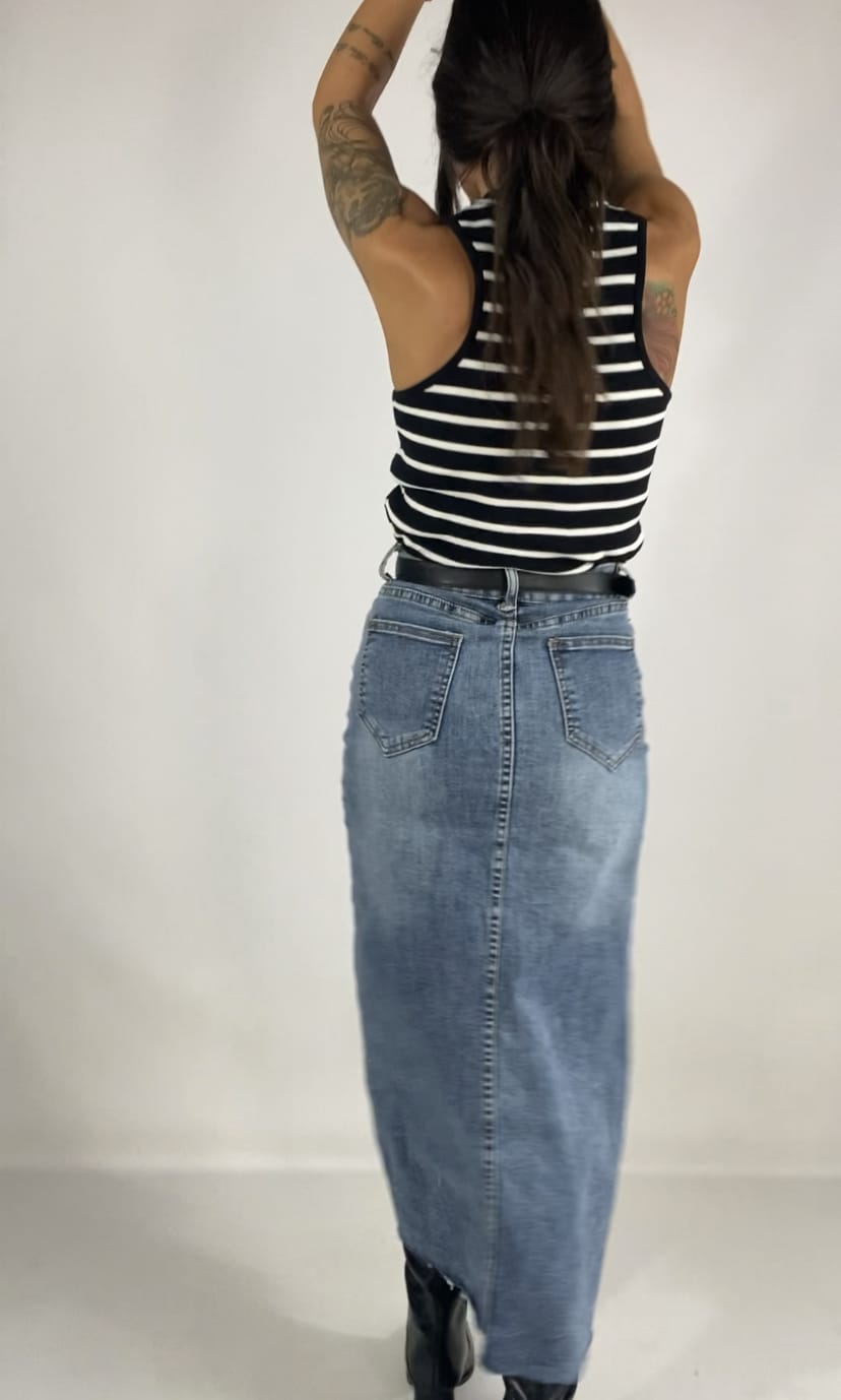 Gonna Denim Con Spacco - Jeans