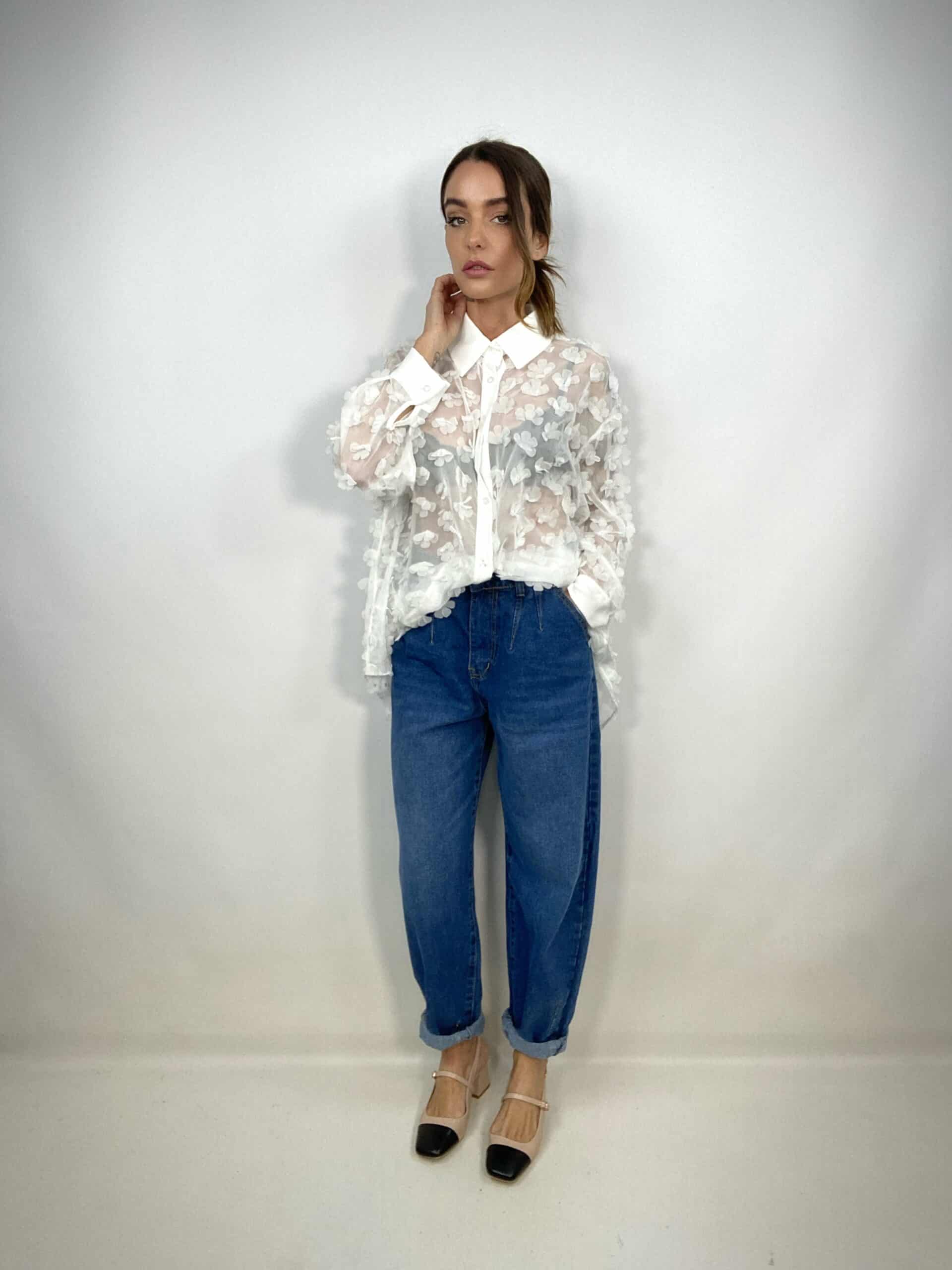 Jeans con Pinces - Denim Scuro