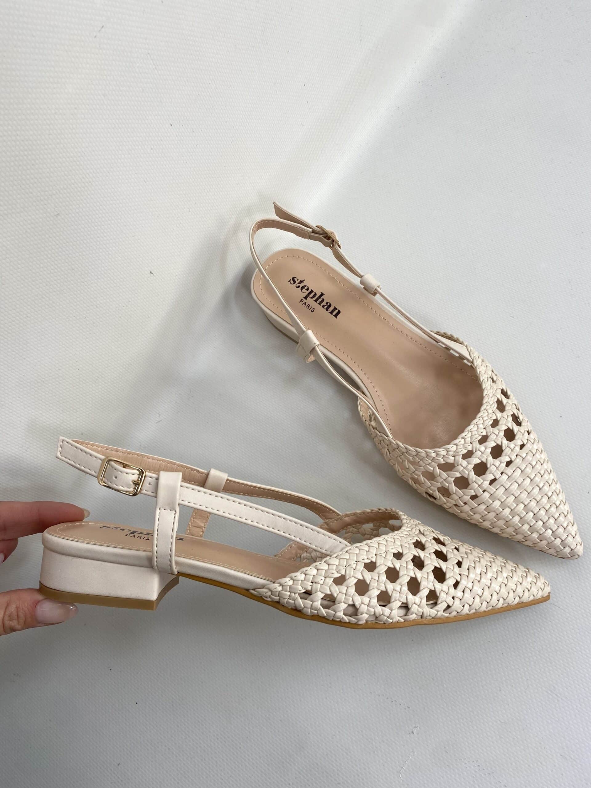 New Slingback Flat Rafia - Beige