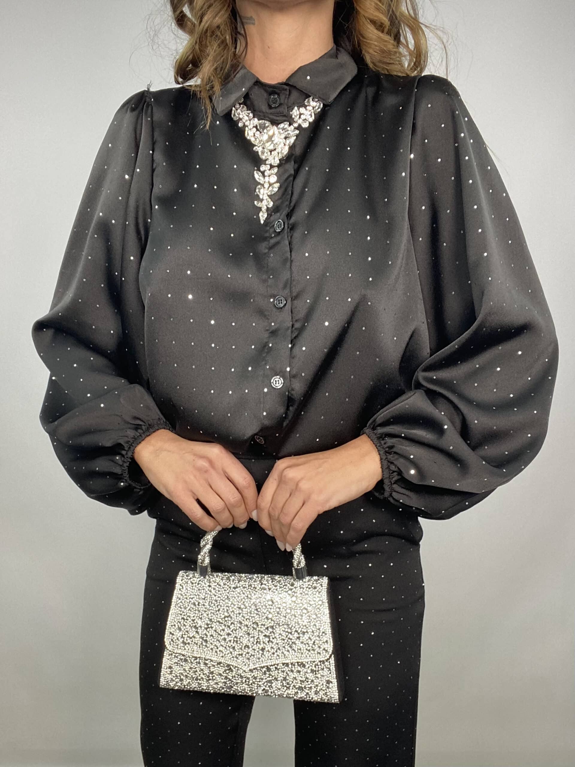 Camicia - Satin Nero Strass