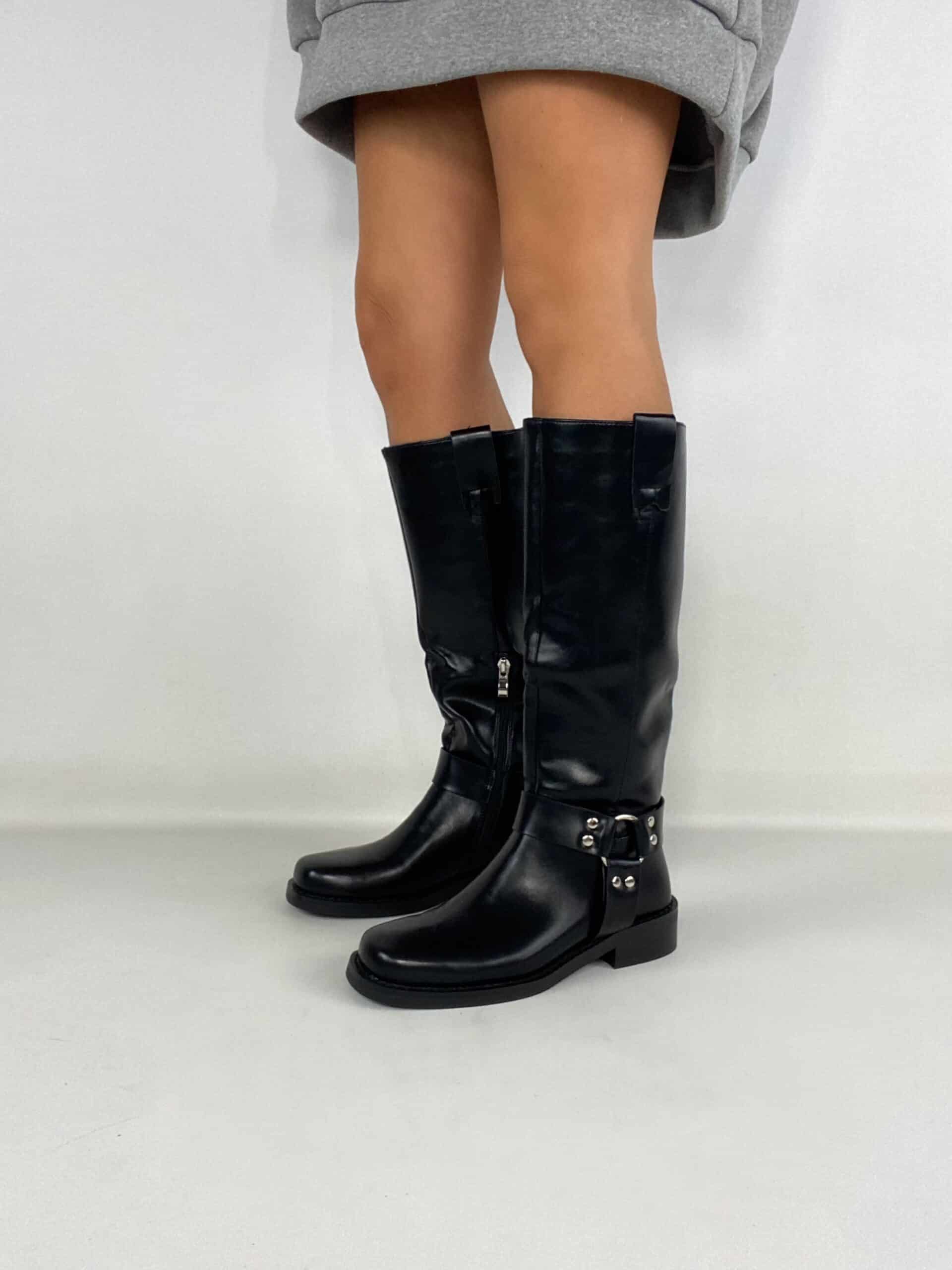Biker con Fibbia - Nero