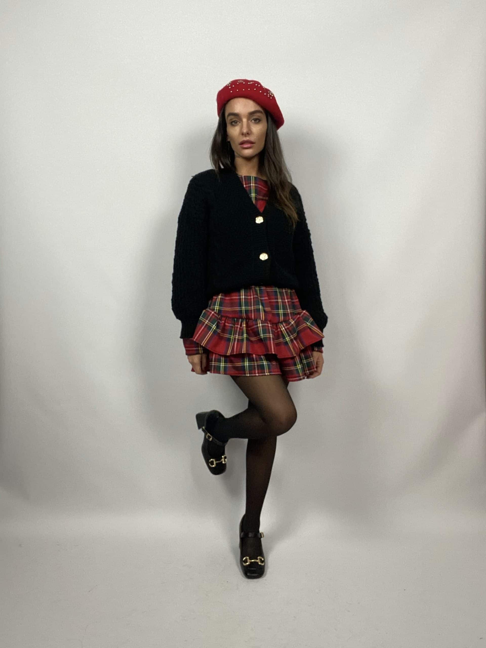Maxi Dress Tartan - Rosso