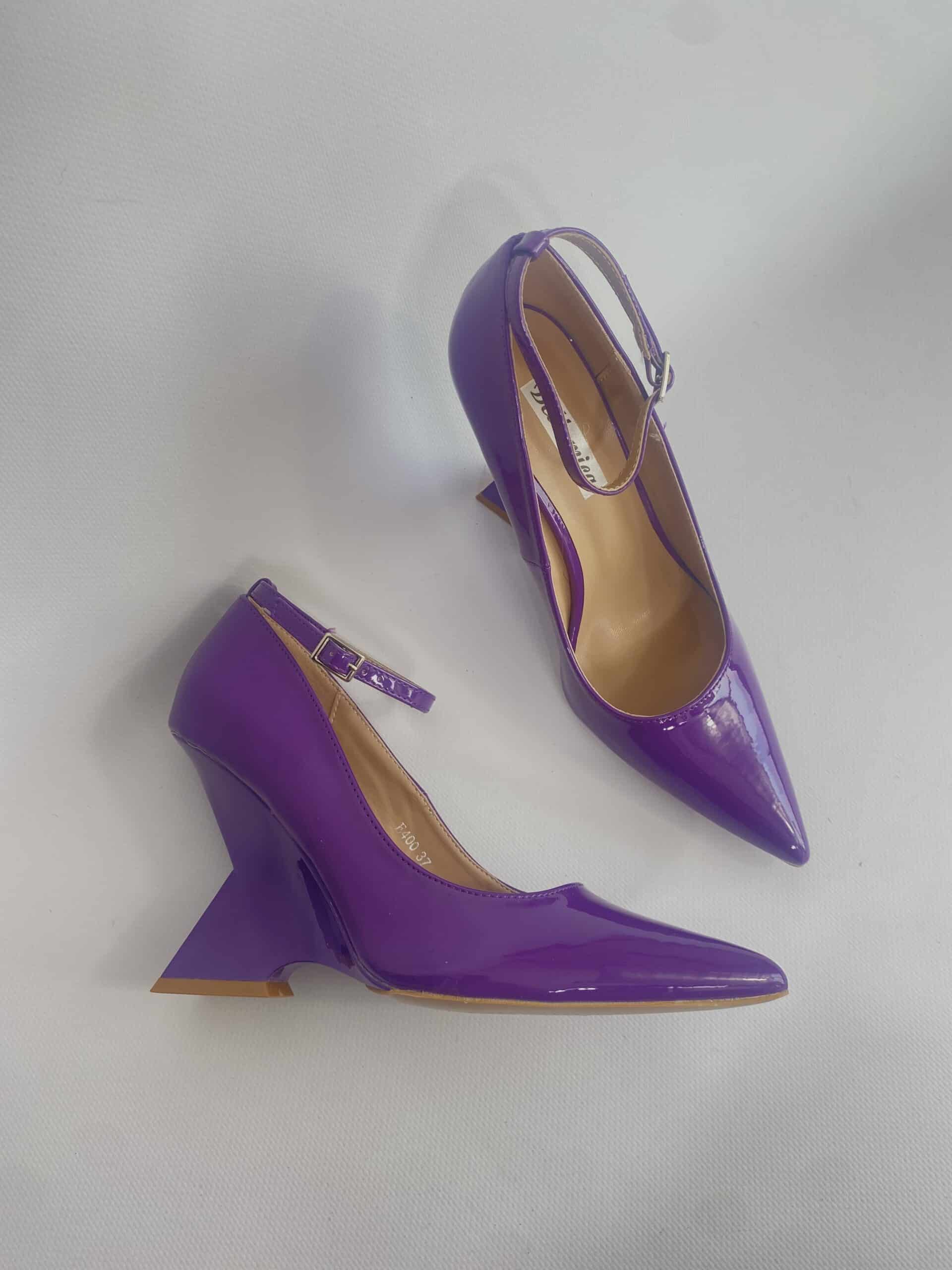 Decollete Tacco Scultoreo  - Vernice Viola