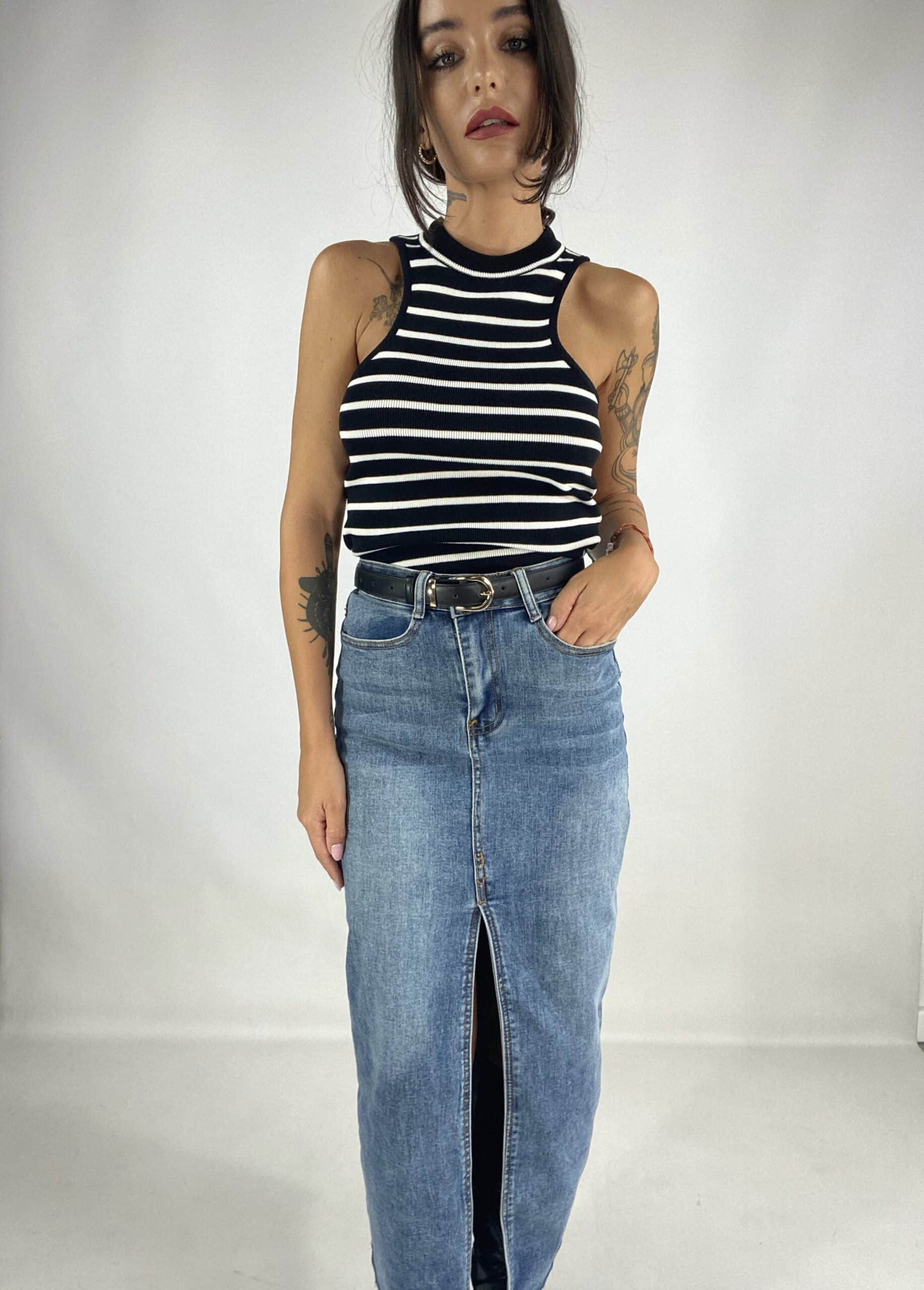 Gonna Denim Con Spacco - Jeans