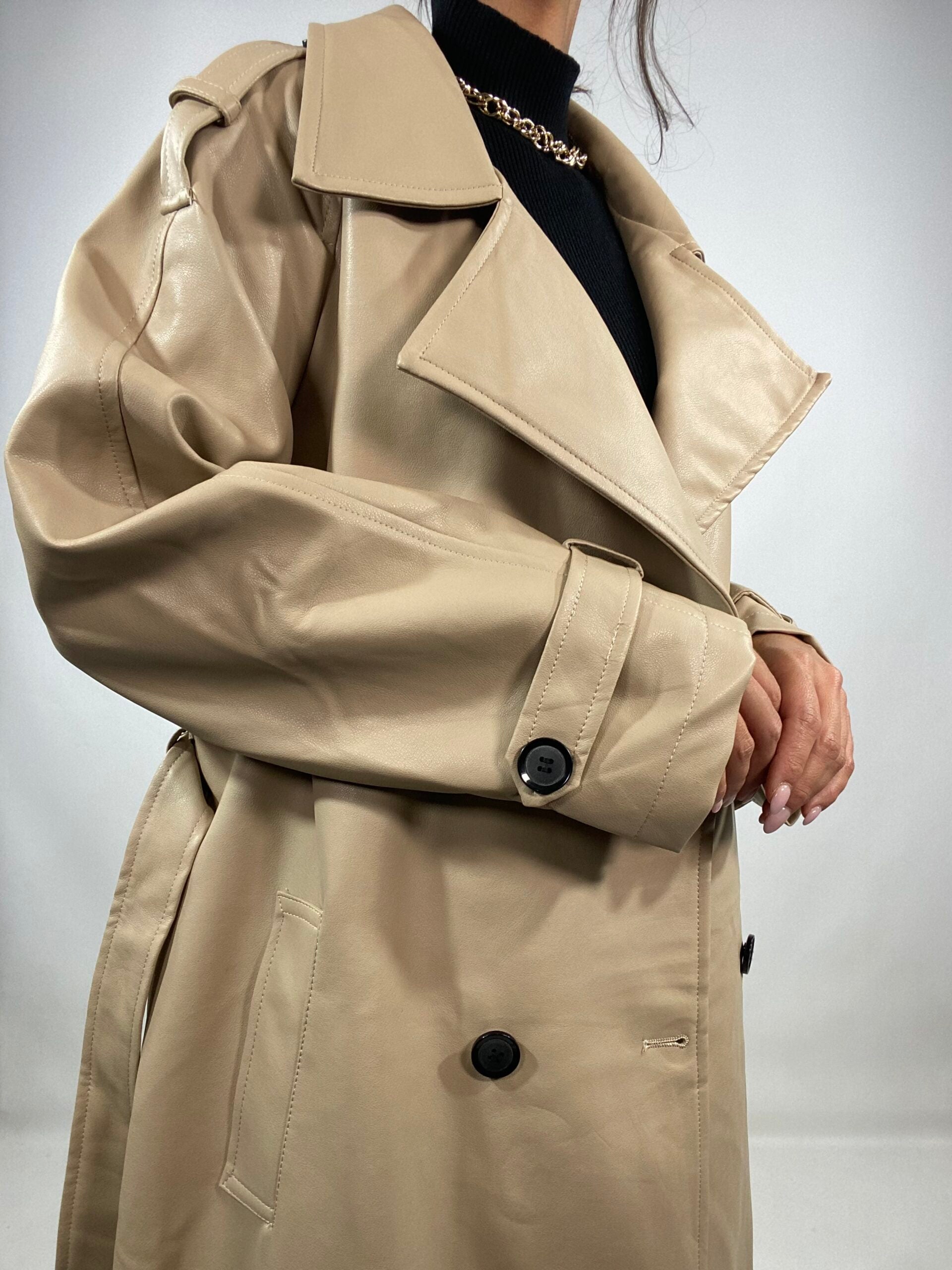 Trench Oversize Ecopelle  - Beige