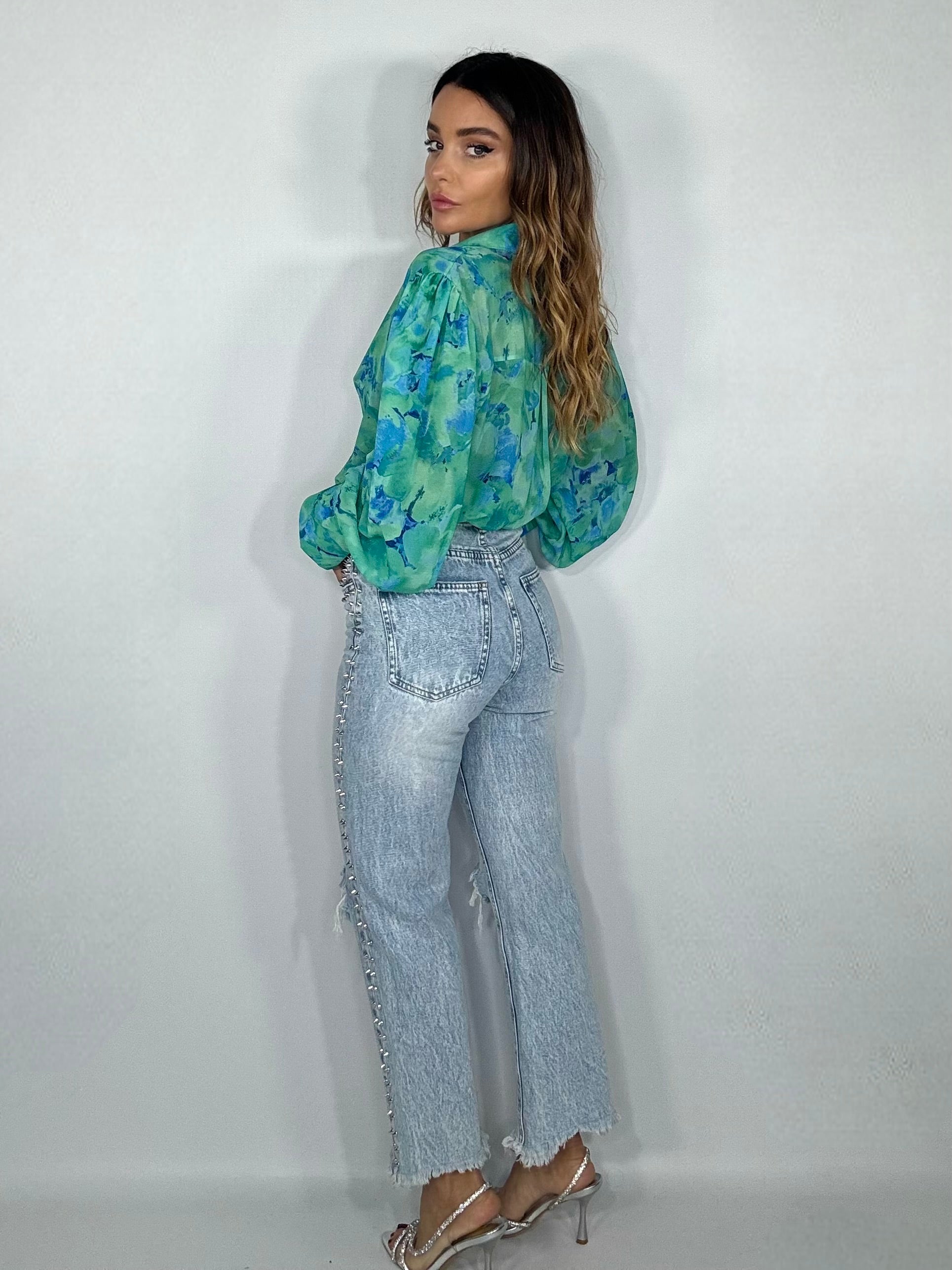 Camicia Shadow - Verde / Blu