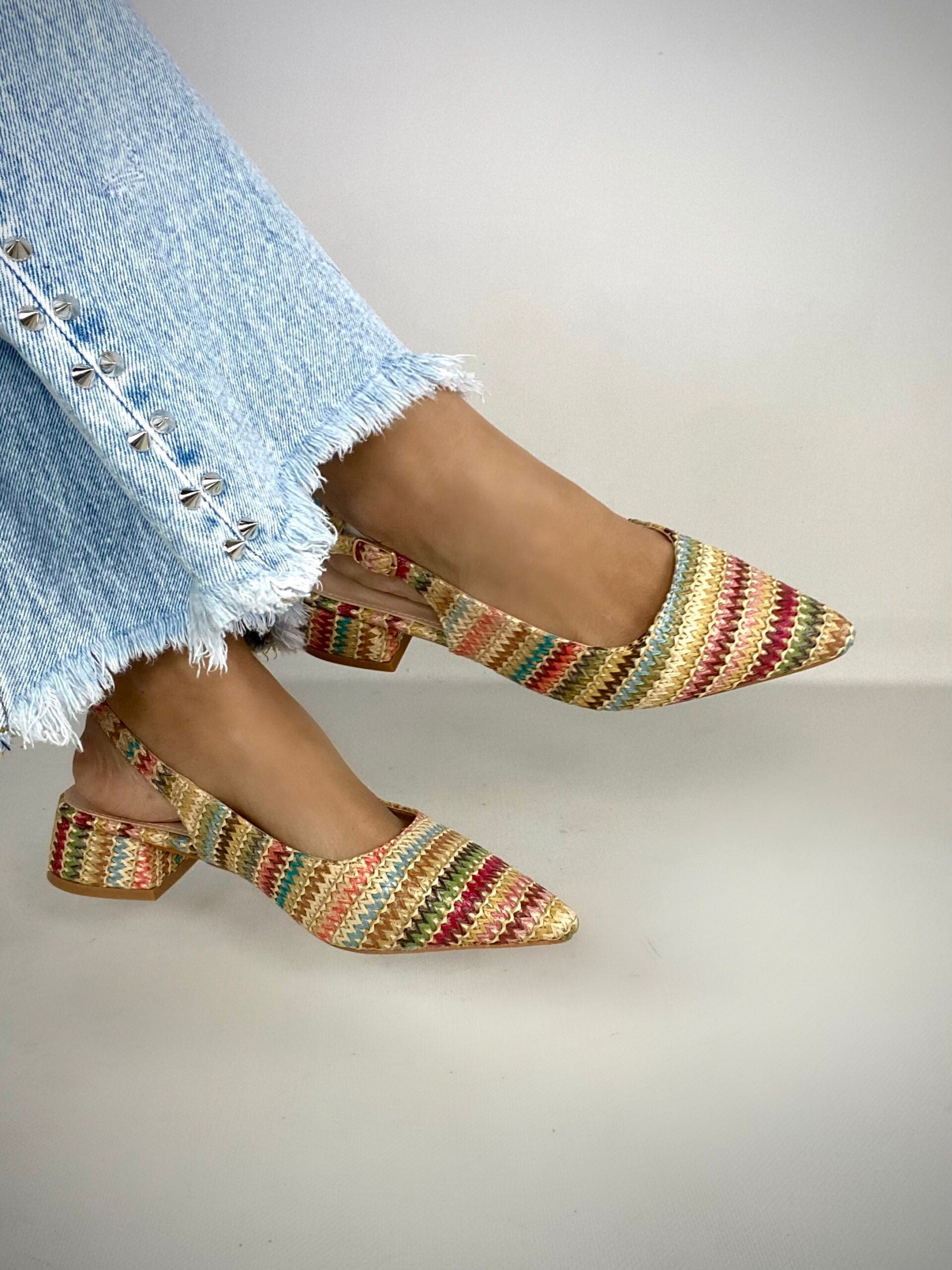 Slingback Baby Rafia - Multicolor