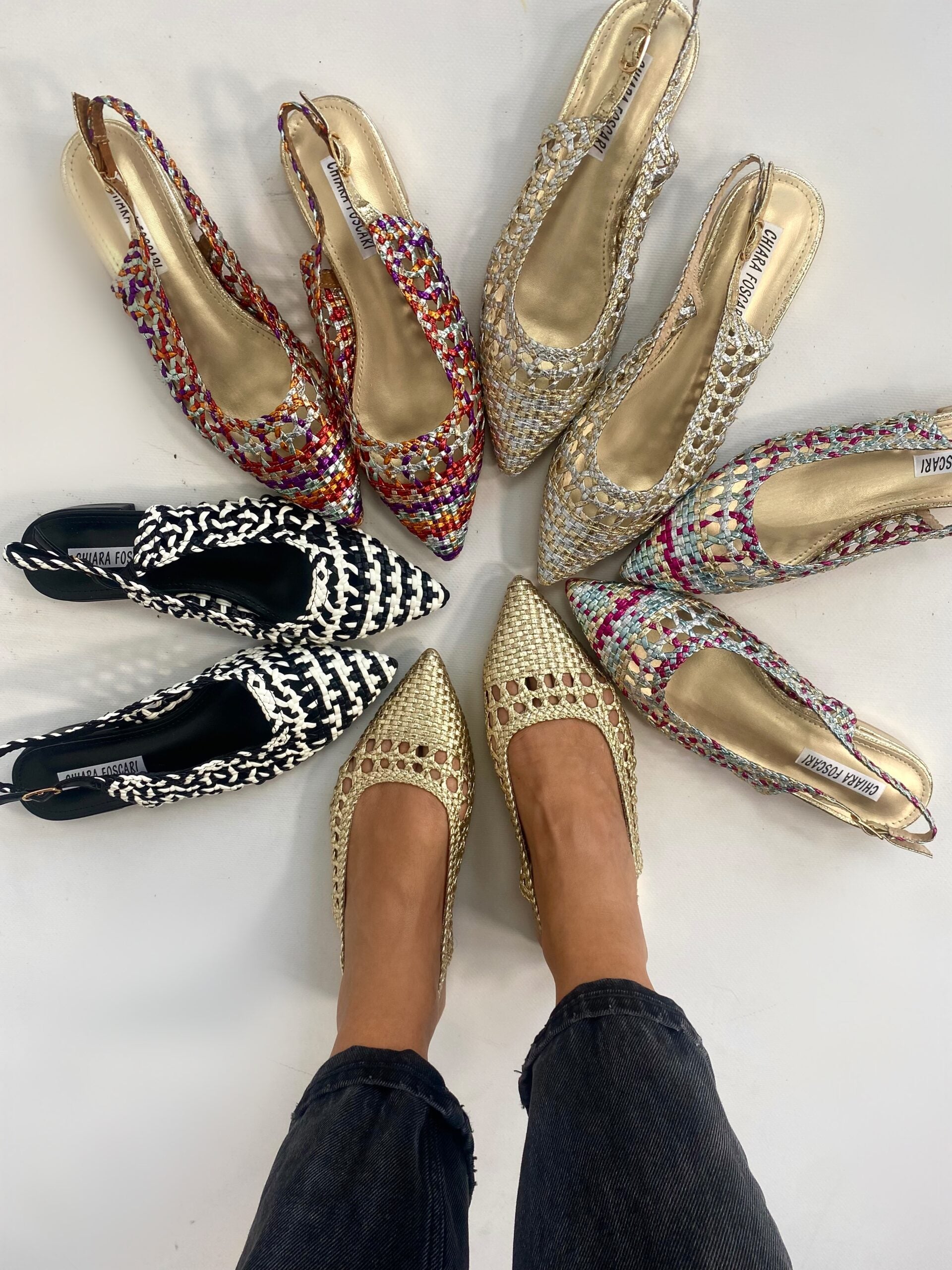 Slingback Flat Rafia - Multicolor
