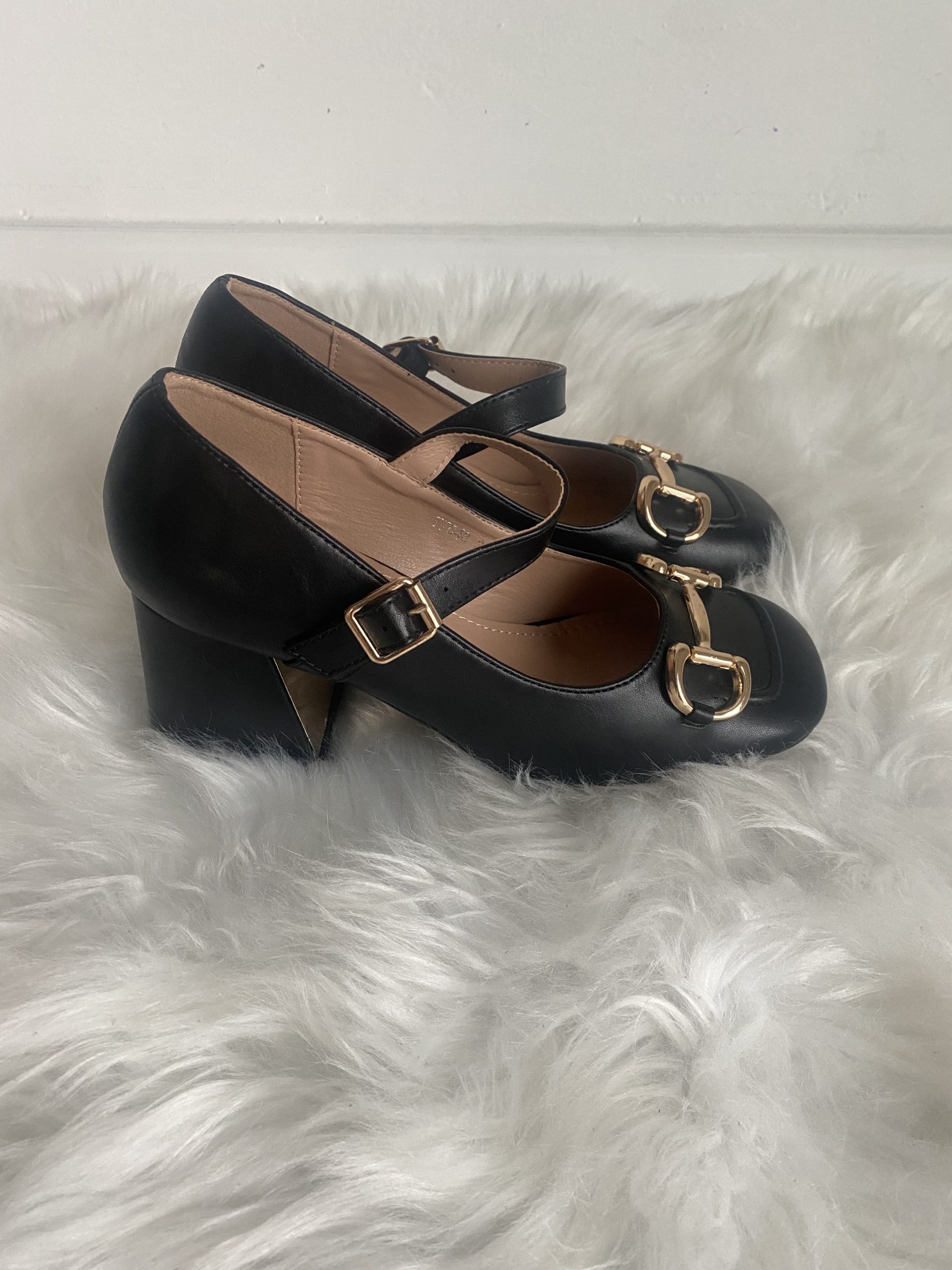 Mary Jane Morsetto Dorato - Nero Opaco