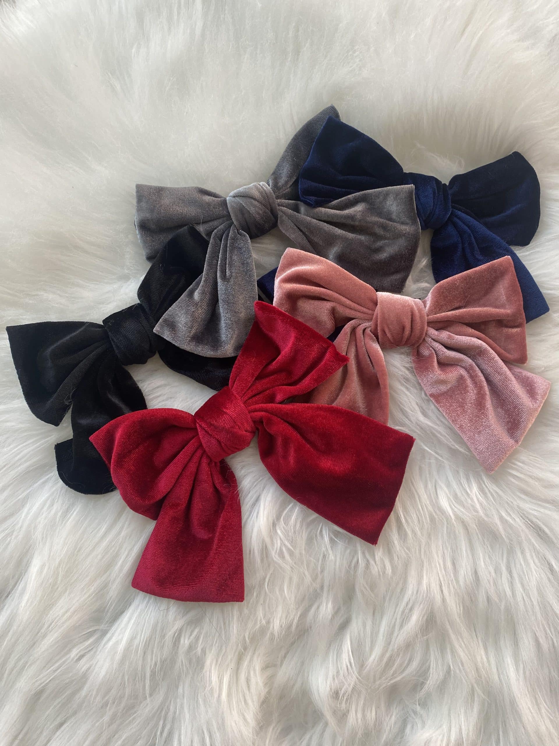 Fermaglio Fiocco in Velluto - Grigio