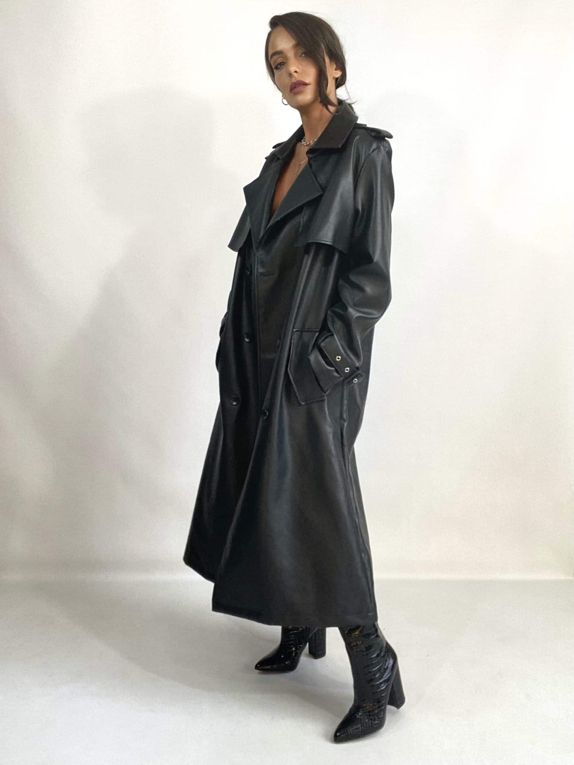 Trench Oversize Ecopelle  - Nero