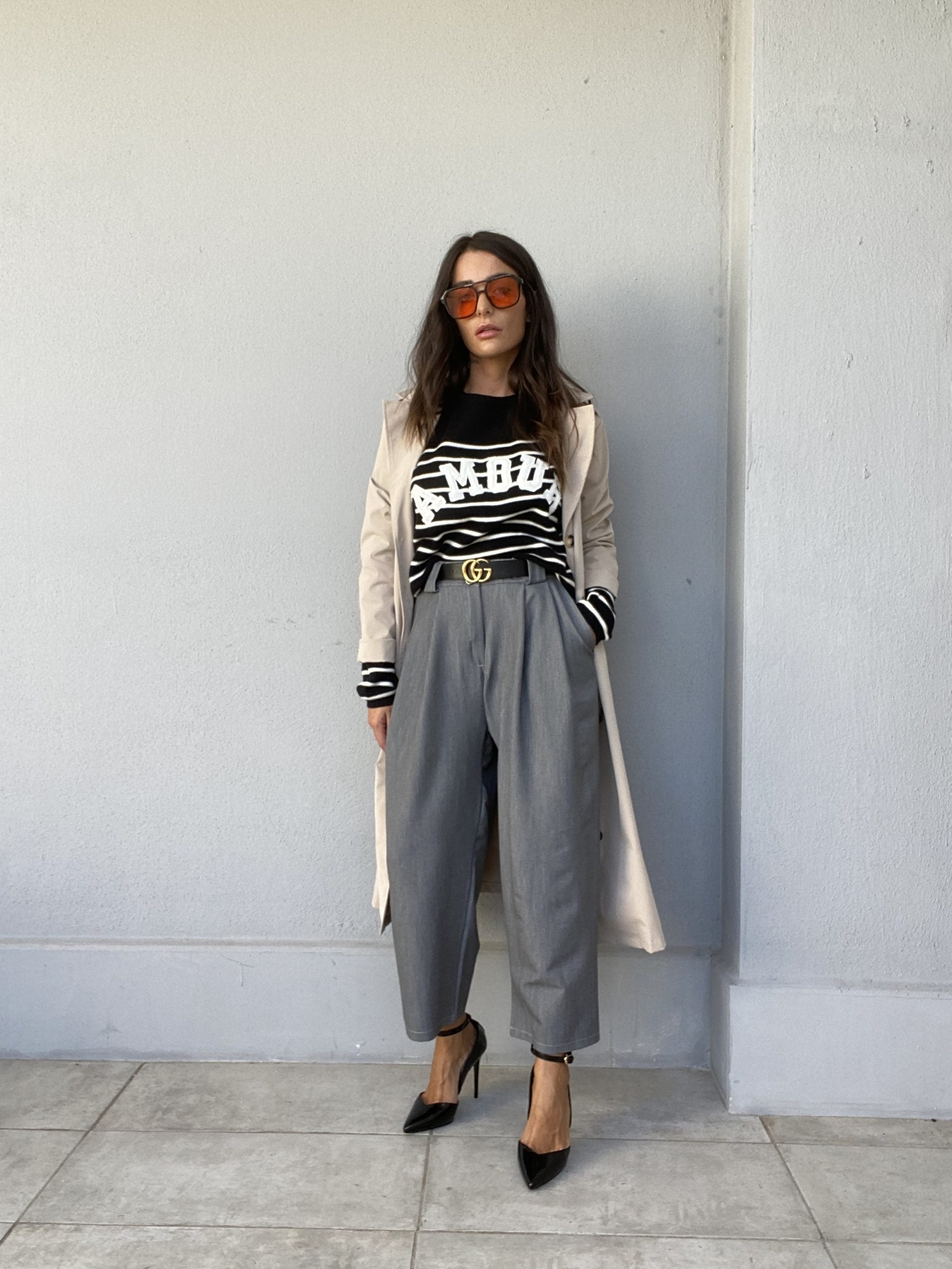 Trench con Bottoni - Panna