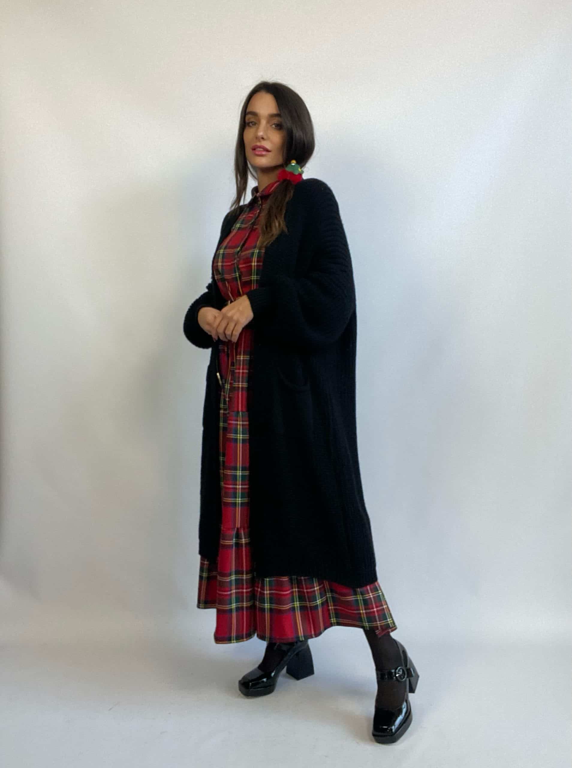 Maxi Dress Tartan - Rosso