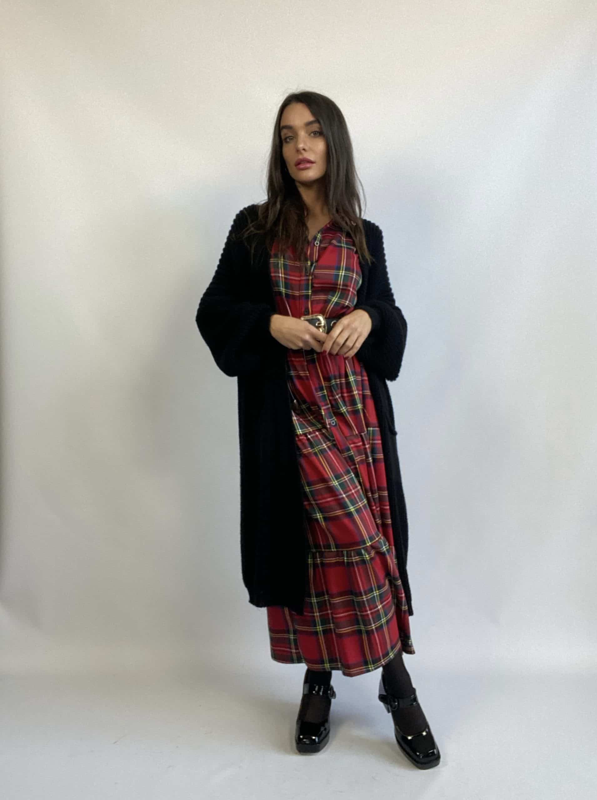Maxi Dress Tartan - Rosso