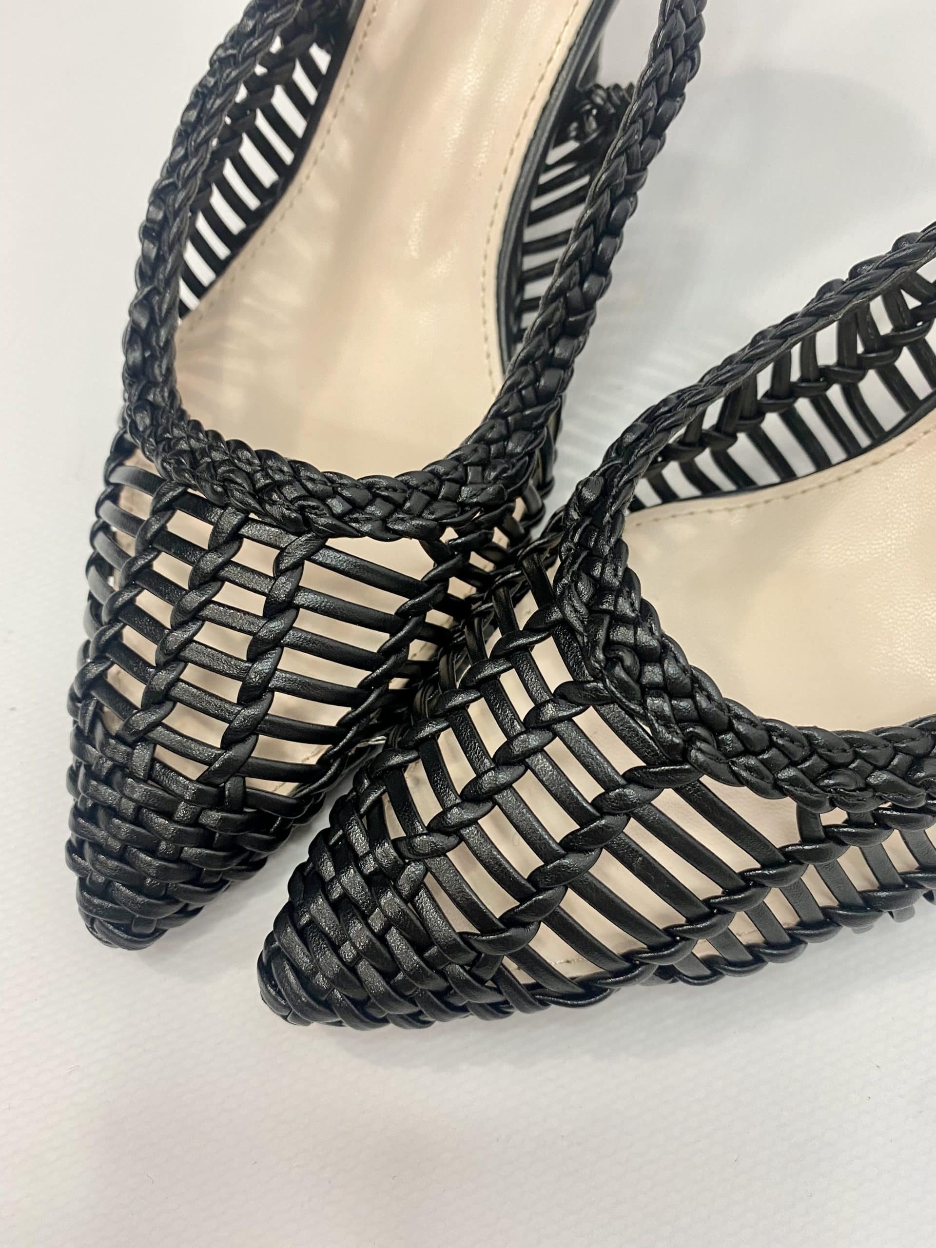 Slingback Rafia Medium Heels - Nero