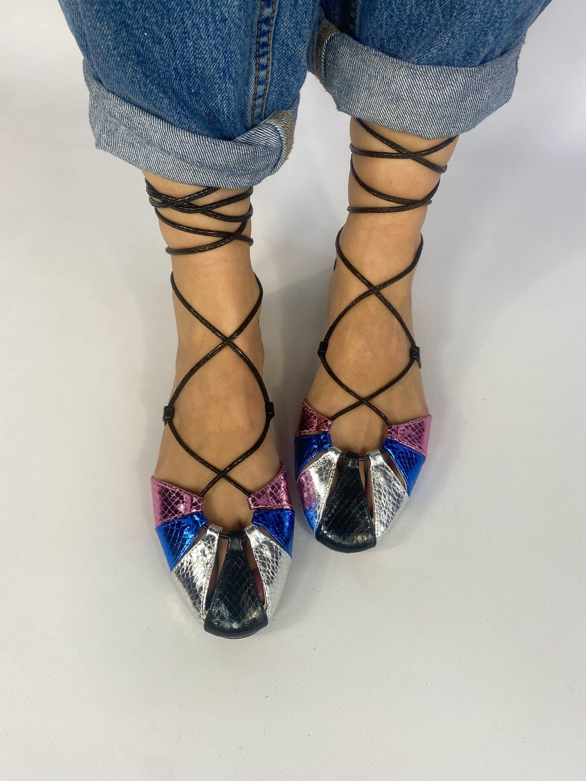 Sandali Flat Miley Alla Schiava  - Multicolor / Nero