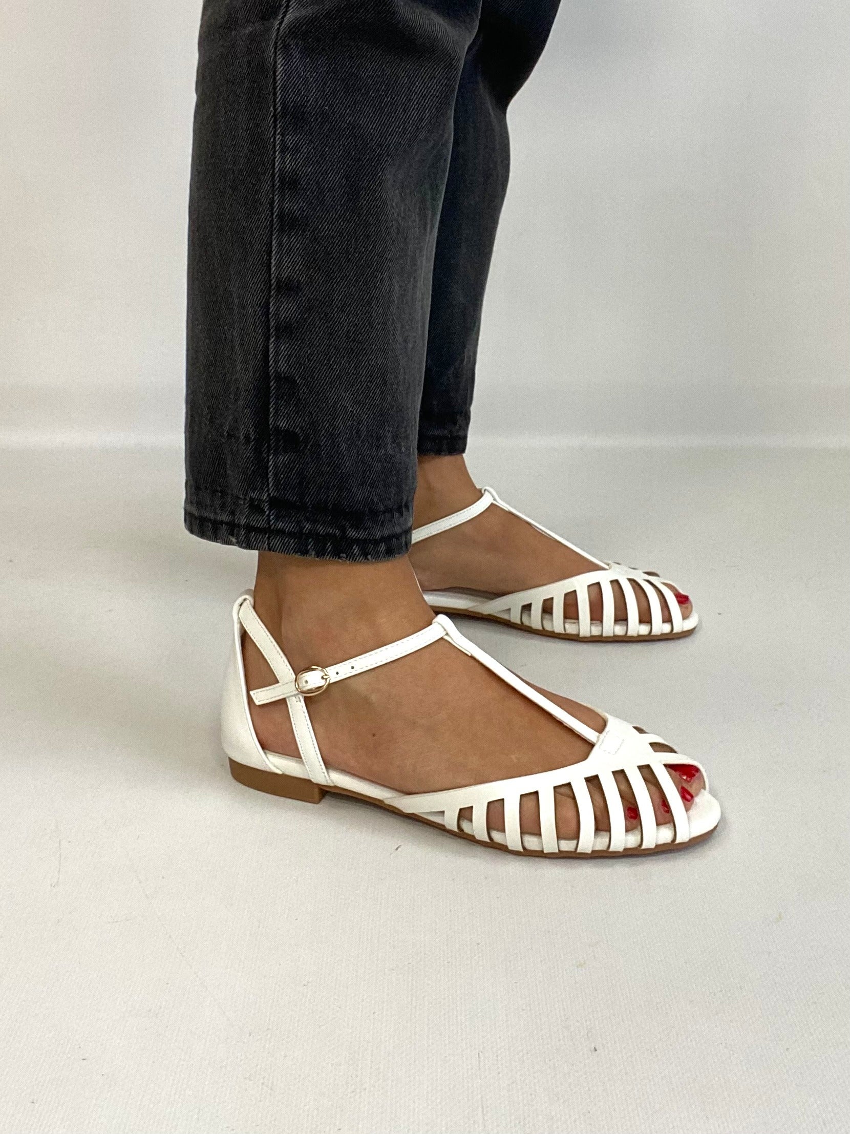 Sandali New Silla Flat - Bianco