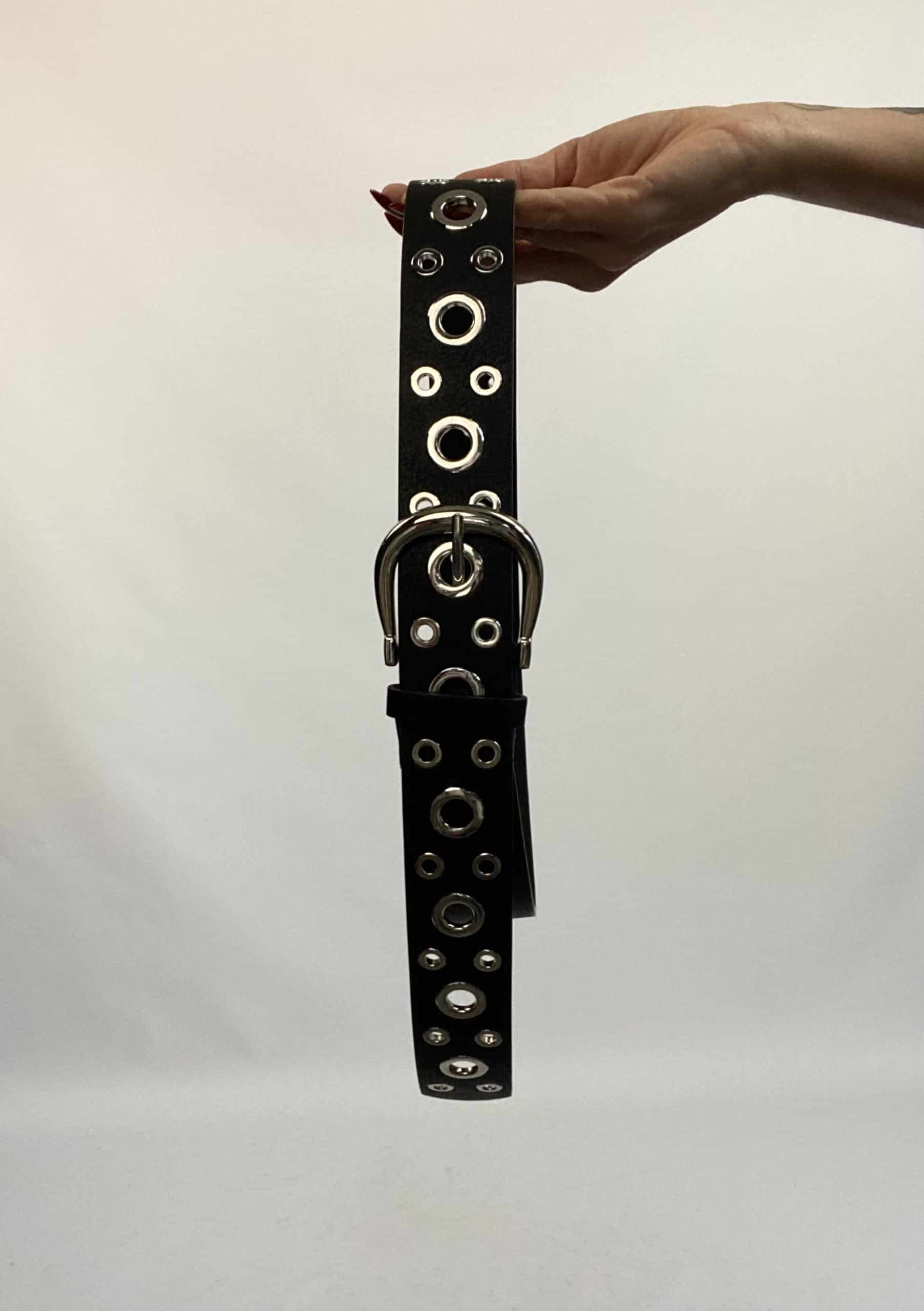 Cintura Occhielli - Nero / Argento