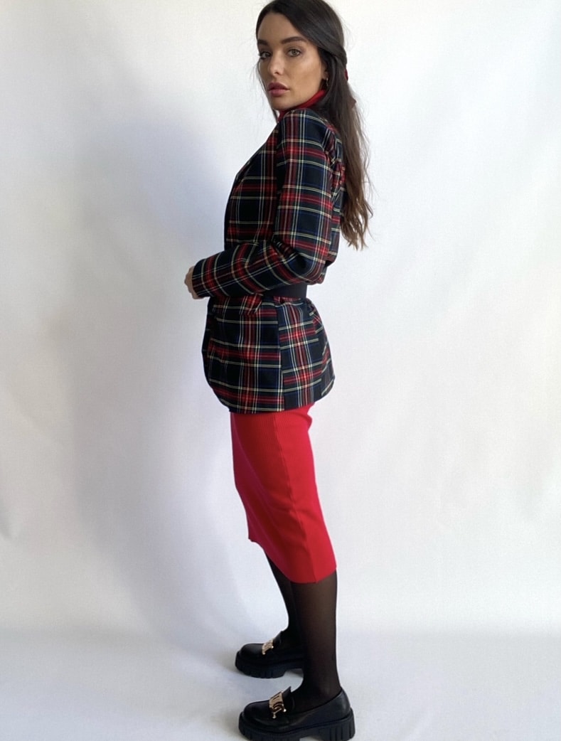 Blazer Tartan Open - Nero