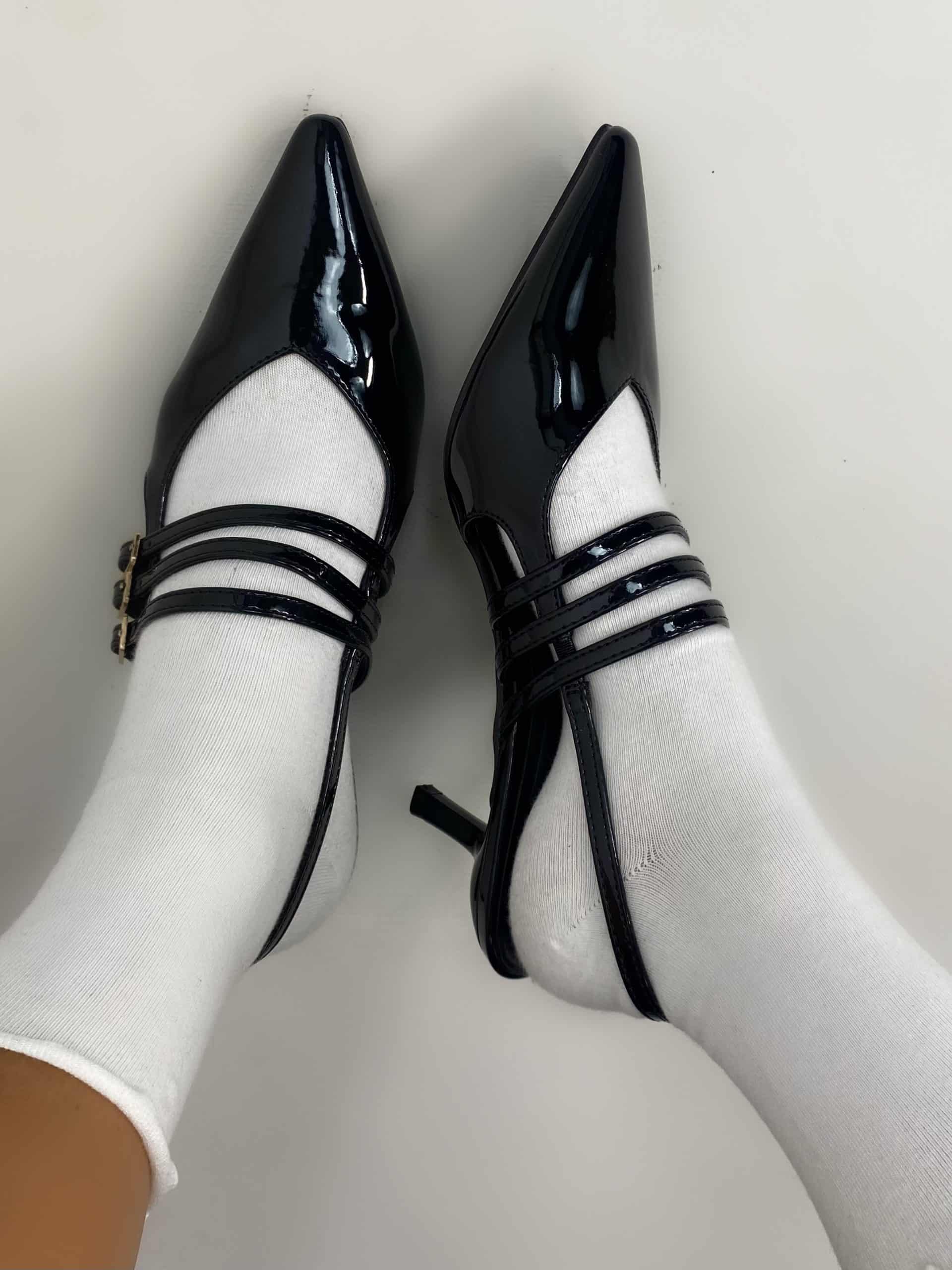 Slingback Tre Cinturini - Nero